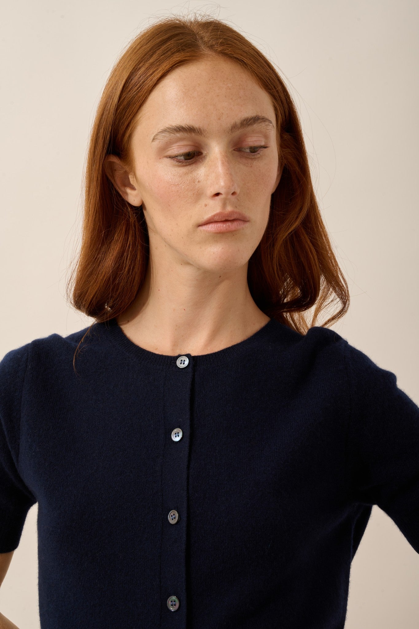 samuel cardigan col rond navy