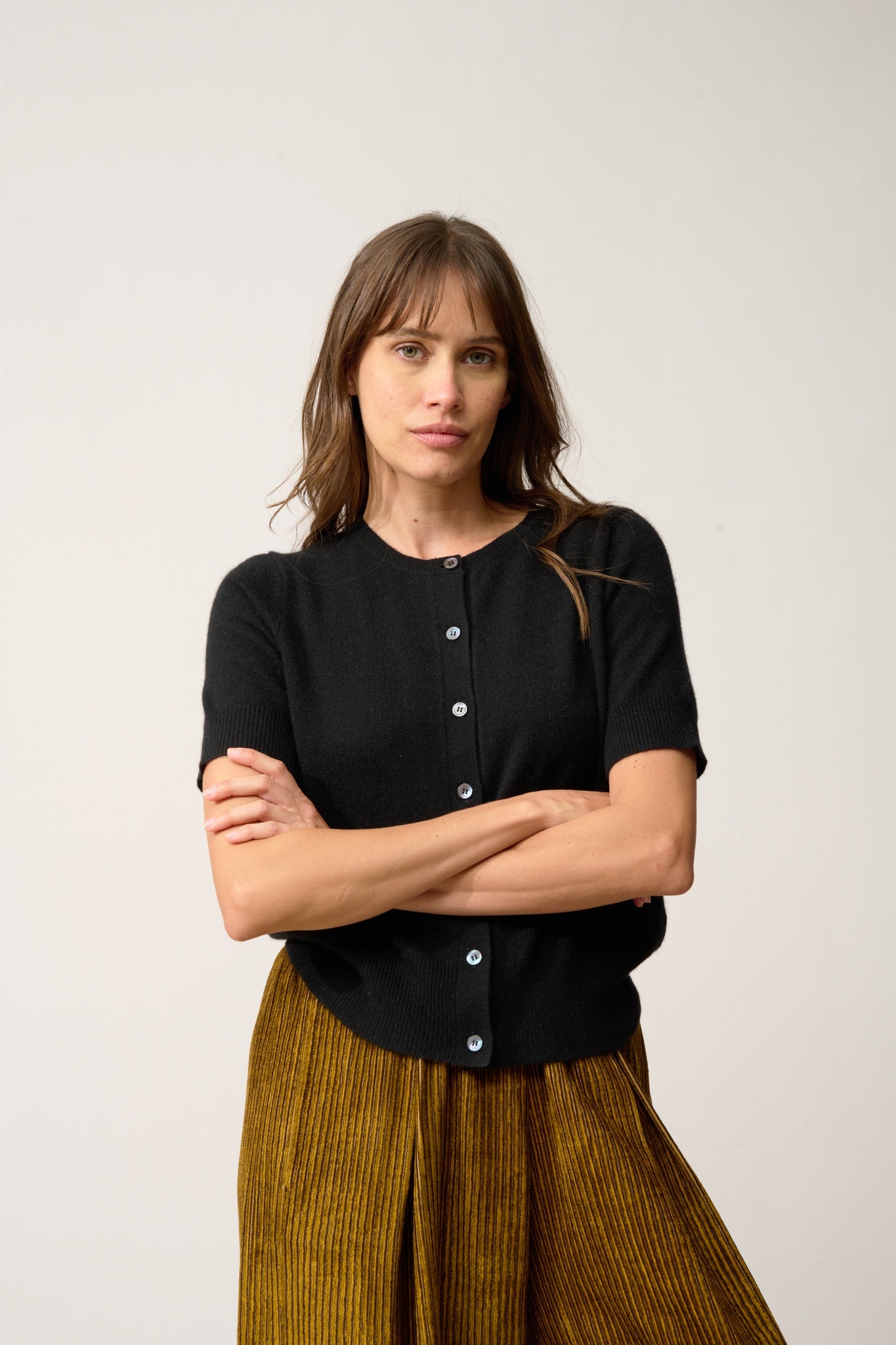 SAMUEL cardigan col rond noir