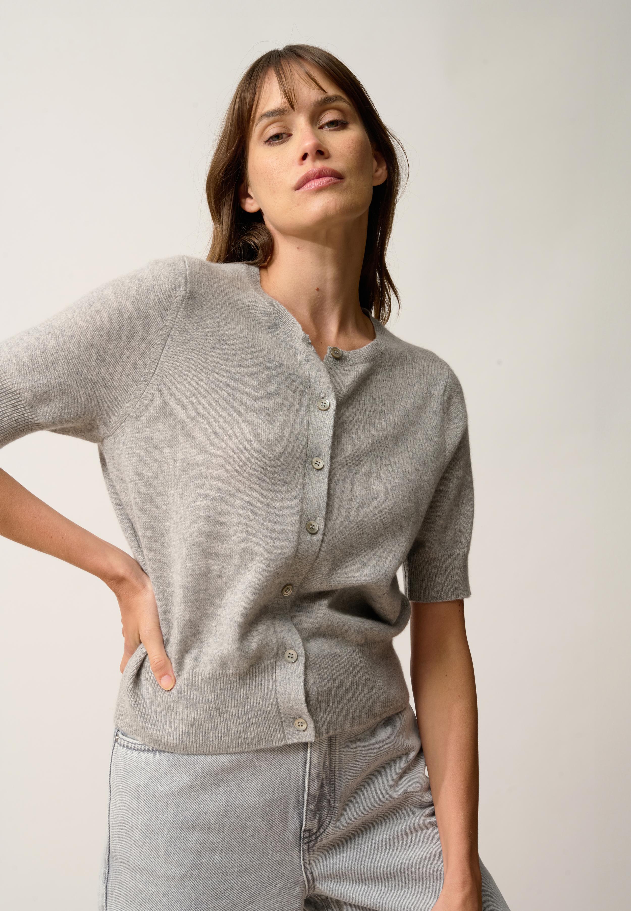 SAMUEL cardigan col rond nuage chiné
