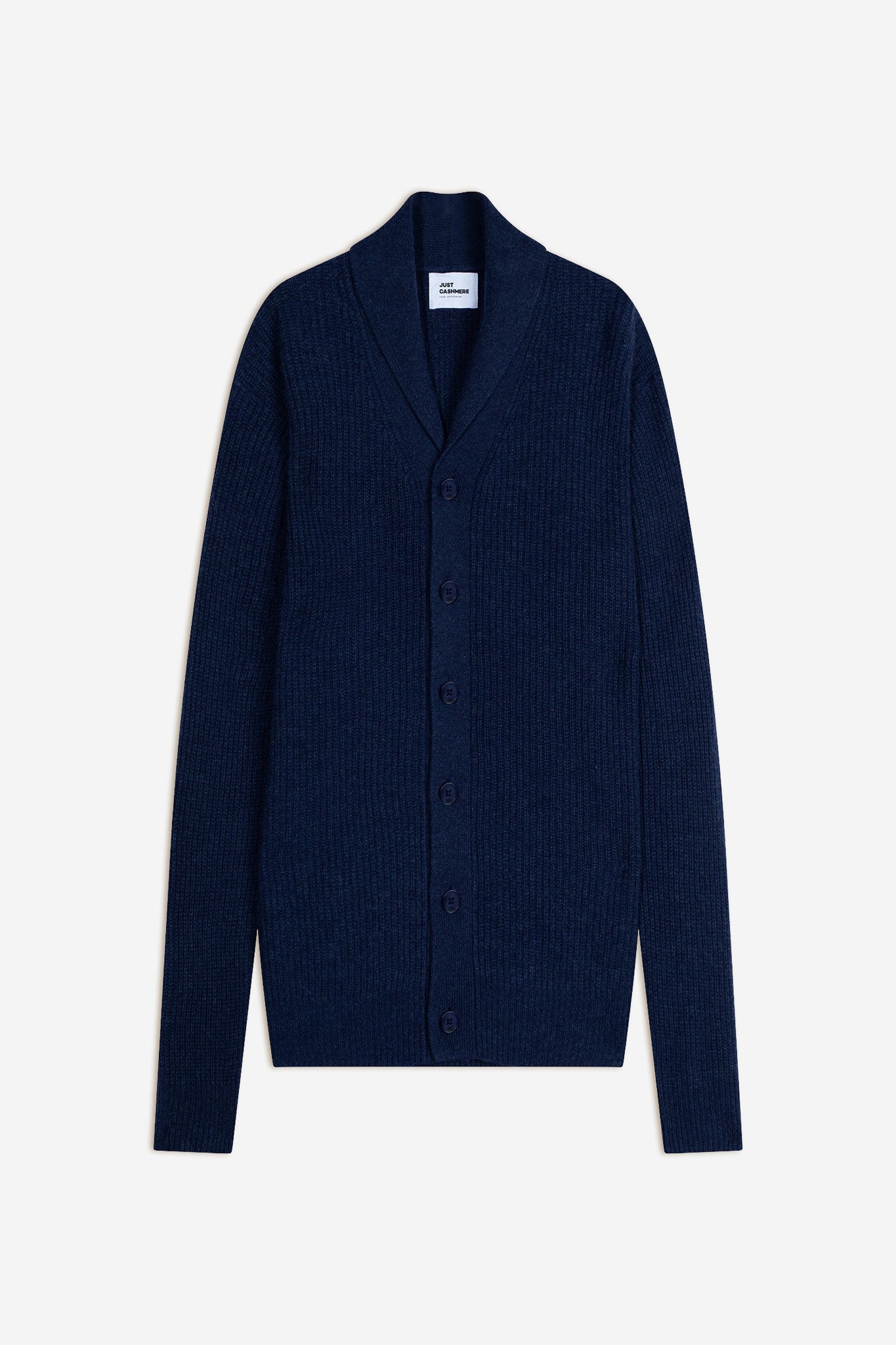 sanji veste boutonnée col châle 4 fils bleu nuit