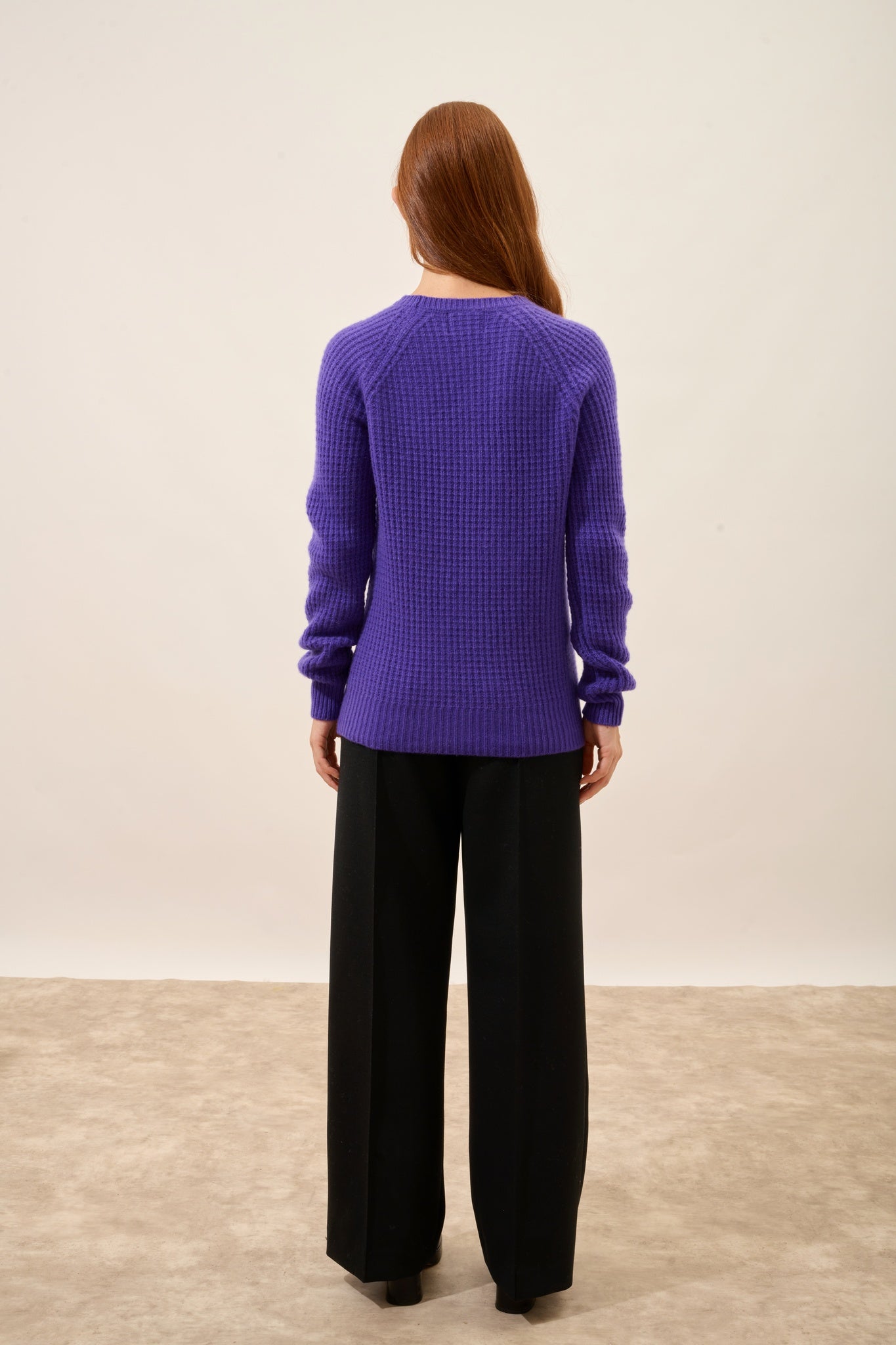 SERENIA round neck 6-ply amethyst sweater