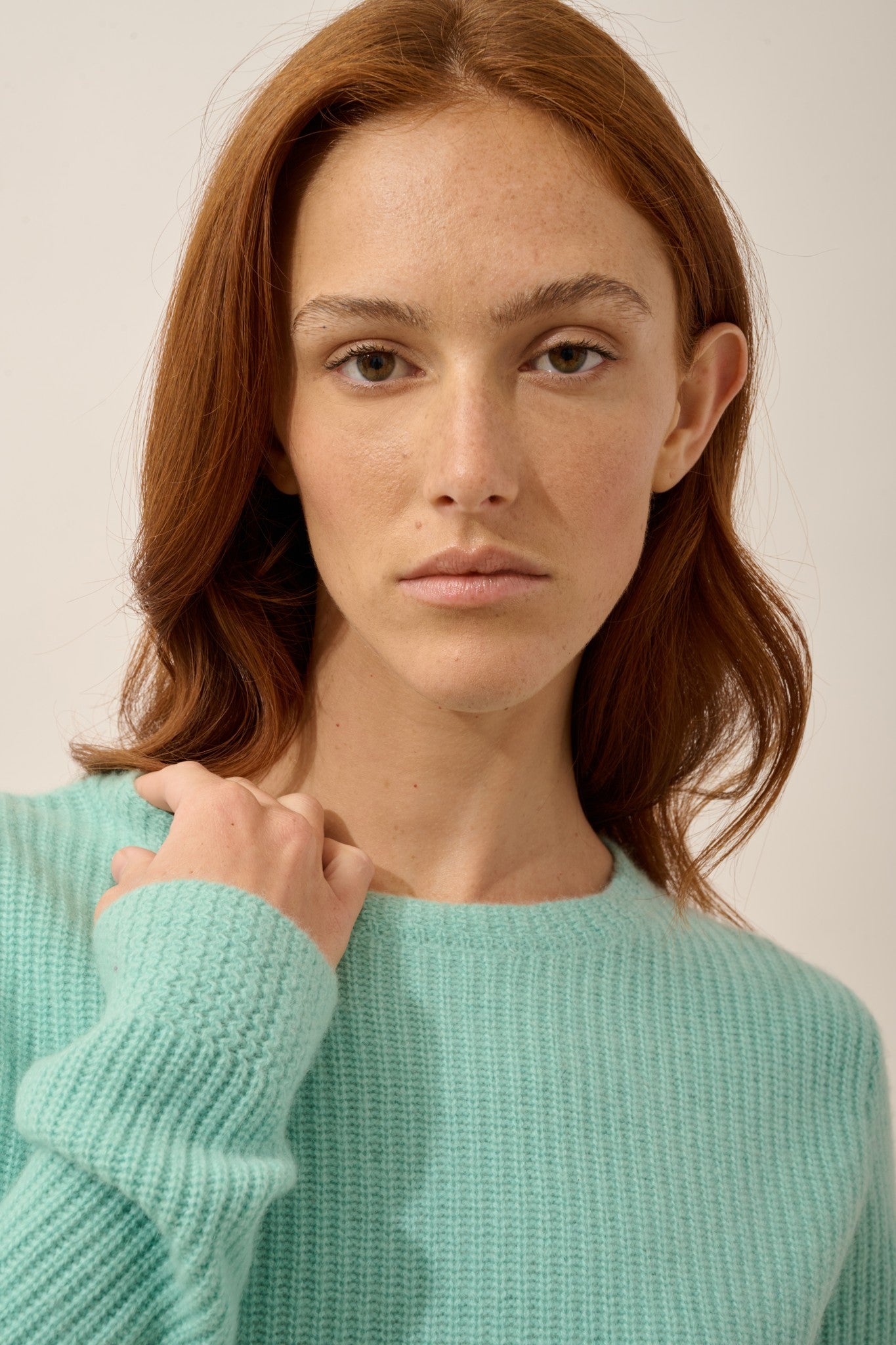 sigrun pull col rond 4 fils jade