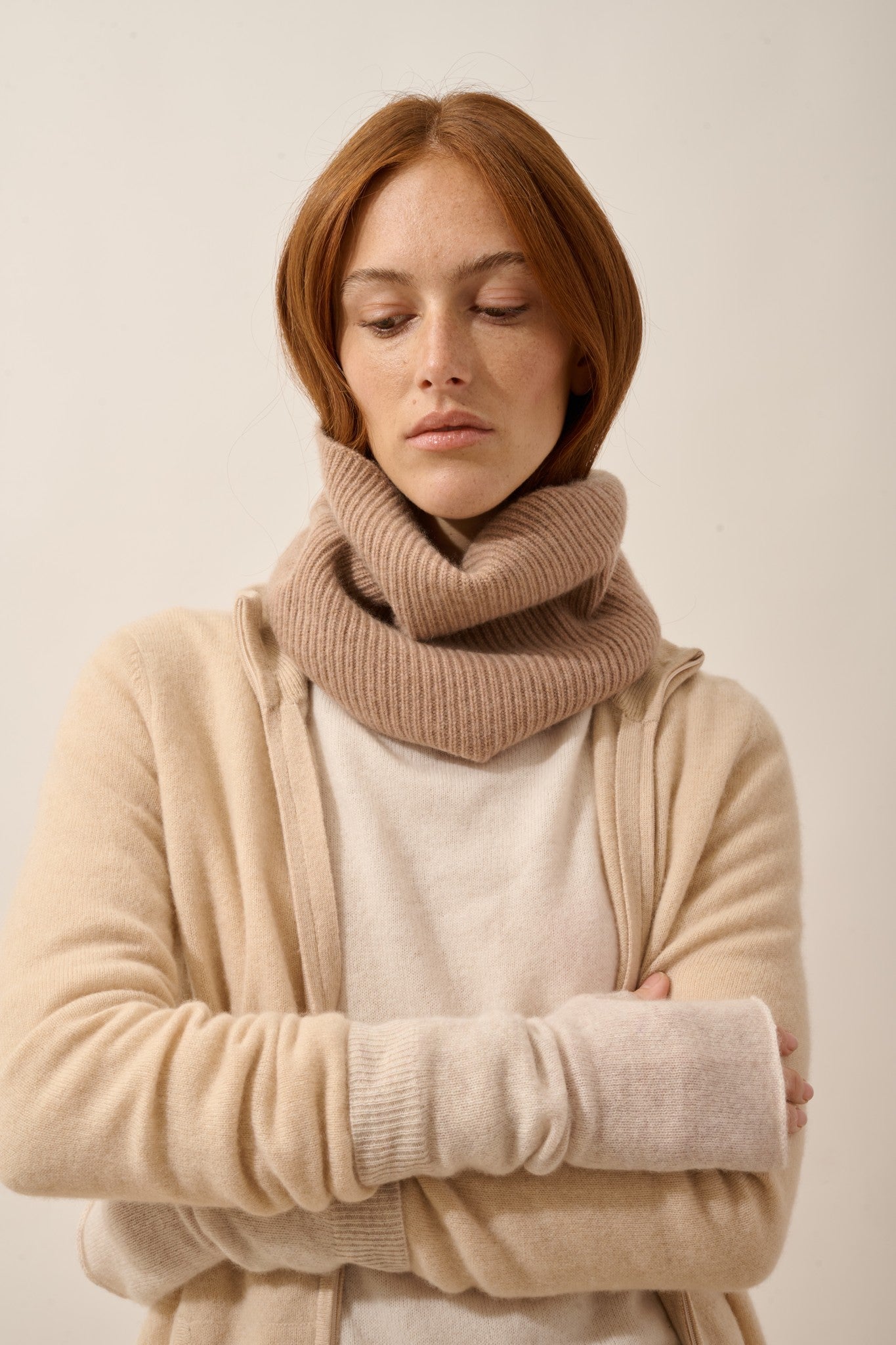 sofia tour de cou 6 fils camel chiné 100% cachemire