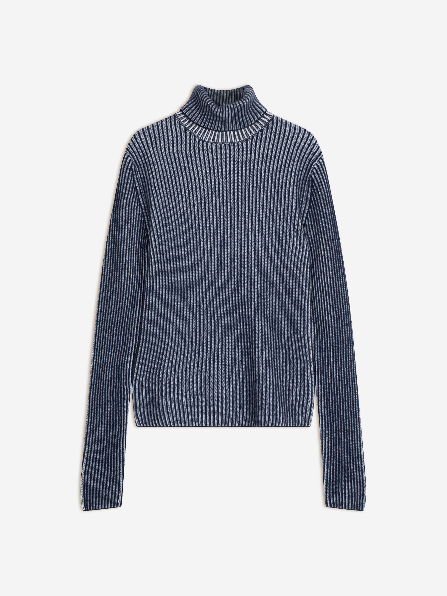 SOMNIA 4-ply navy/snow turtleneck sweater