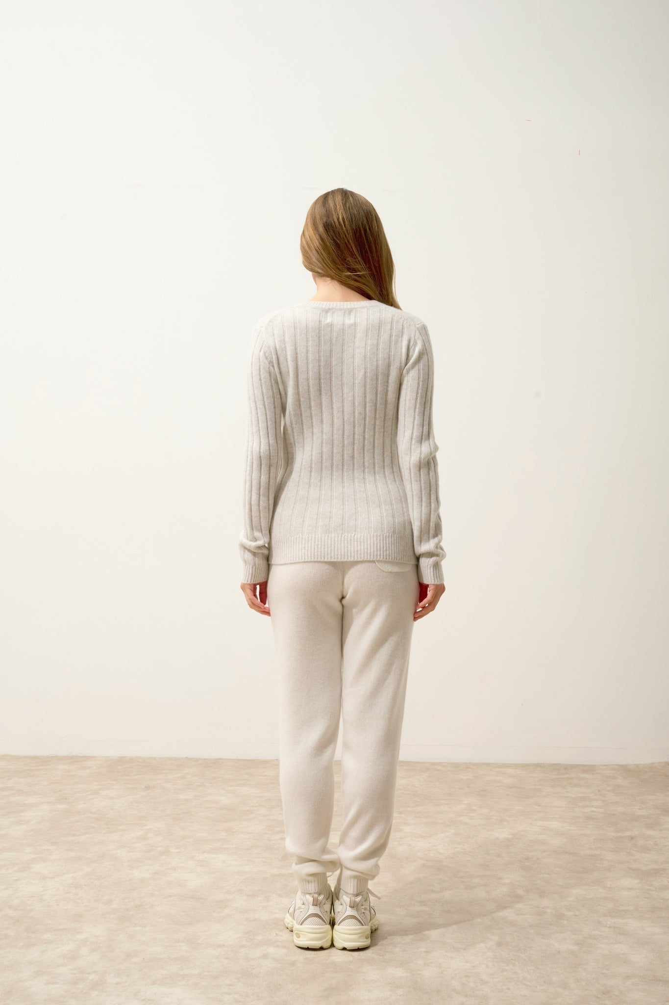 SORREL pull col rond 6 fils gris perle chiné