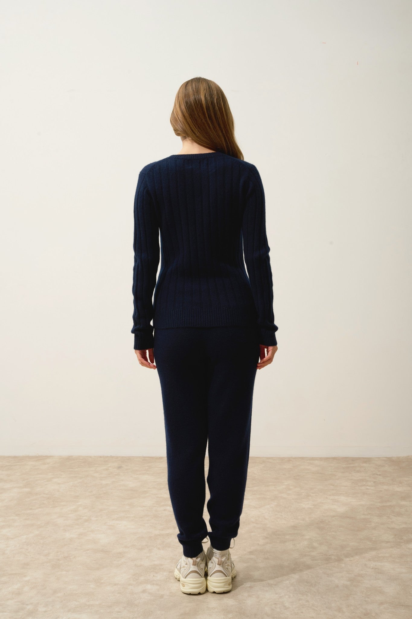 sorrel pull col rond 6 fils navy 100% cachemire