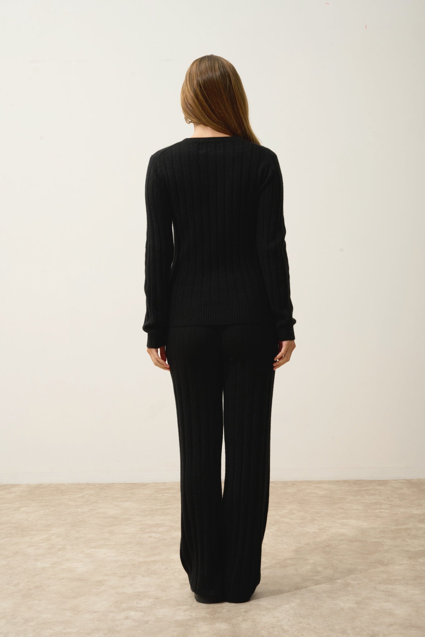 SORREL pull col rond 6 fils noir