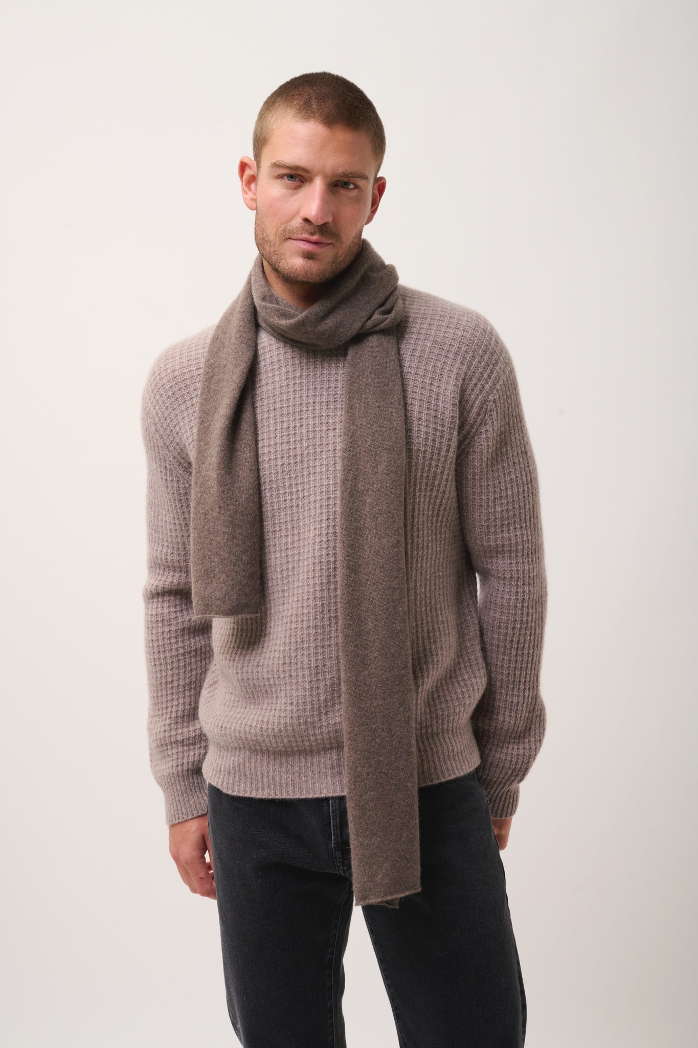 SPENCER écharpe taupe chiné