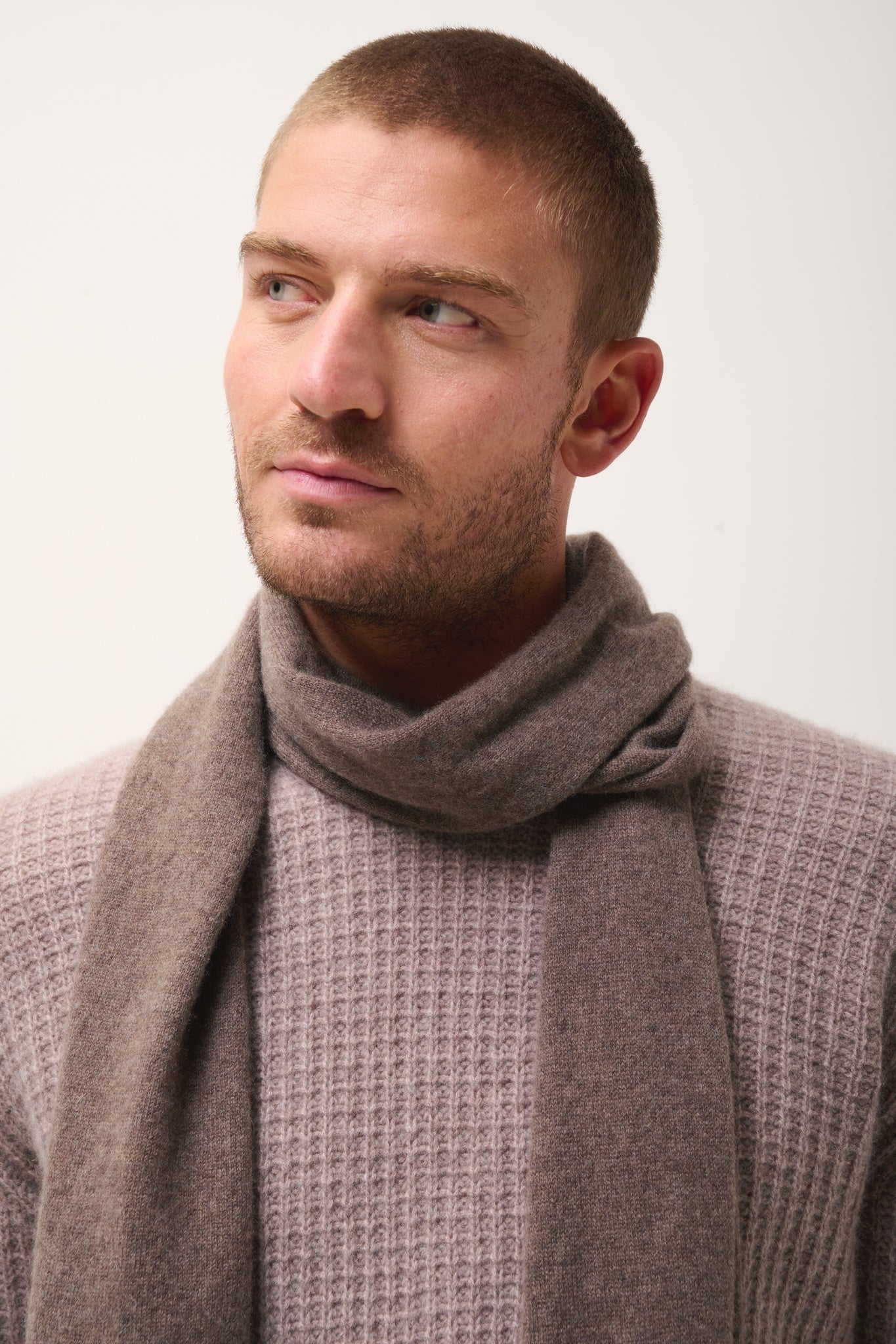 SPENCER écharpe taupe chiné