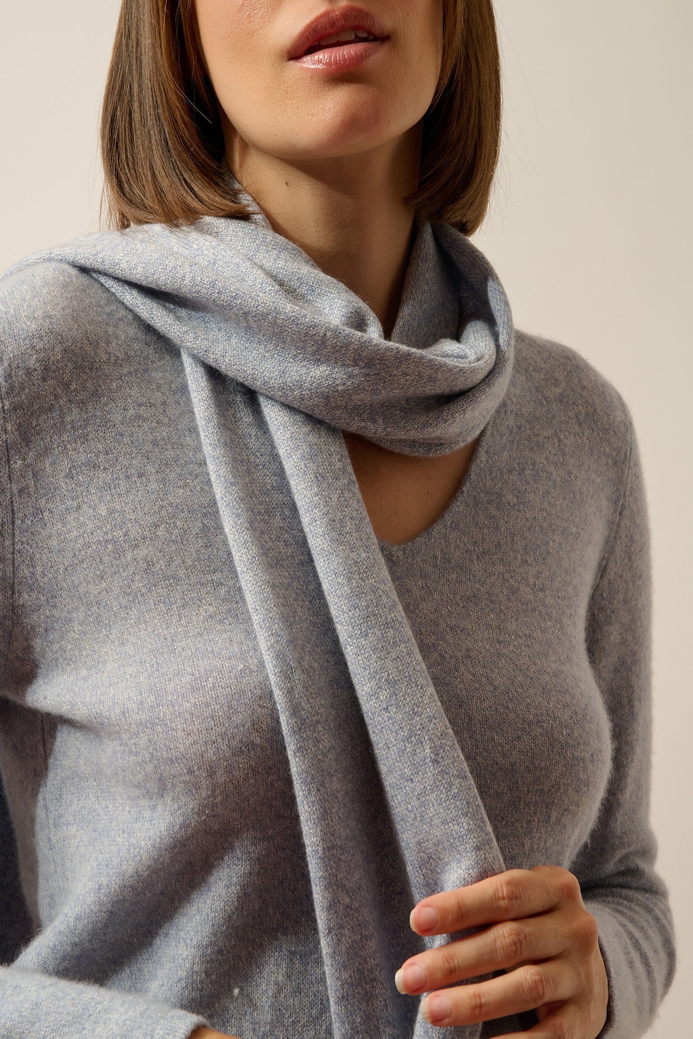 SPENCER écharpe bleu ivoire