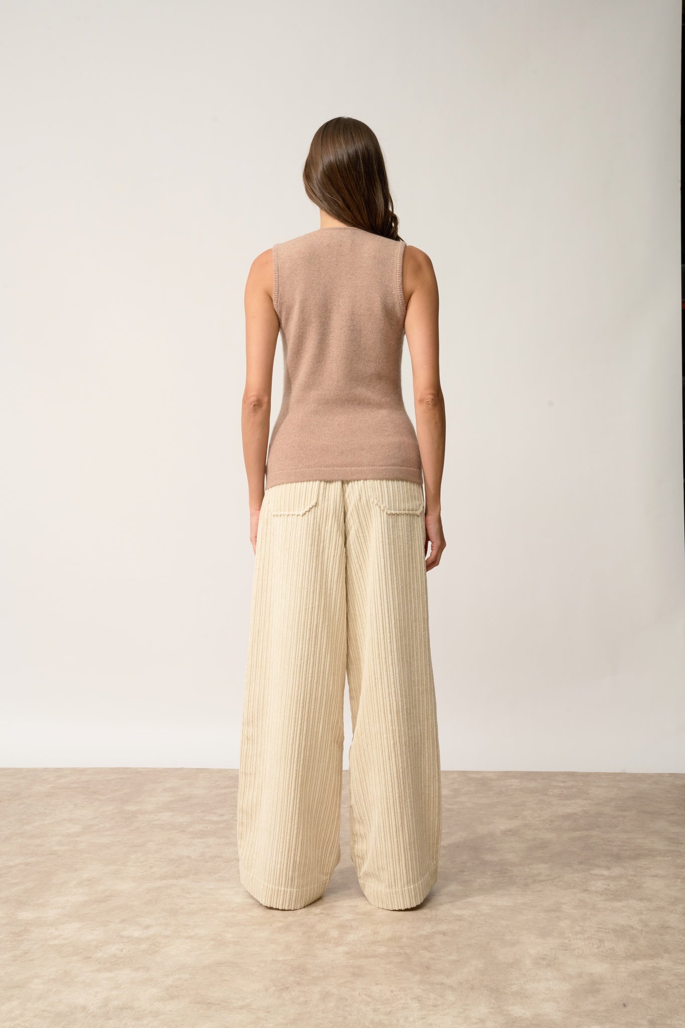 STEFAN cardigan col v camel chiné