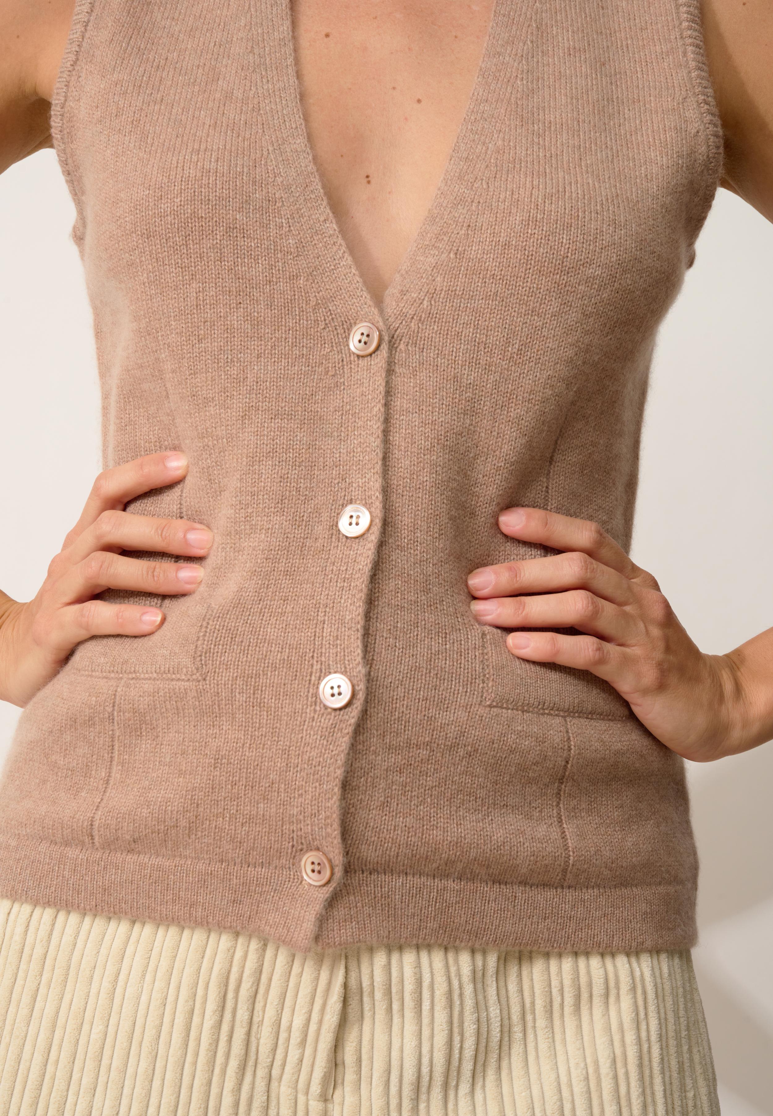STEFAN cardigan v-neck camel mottled