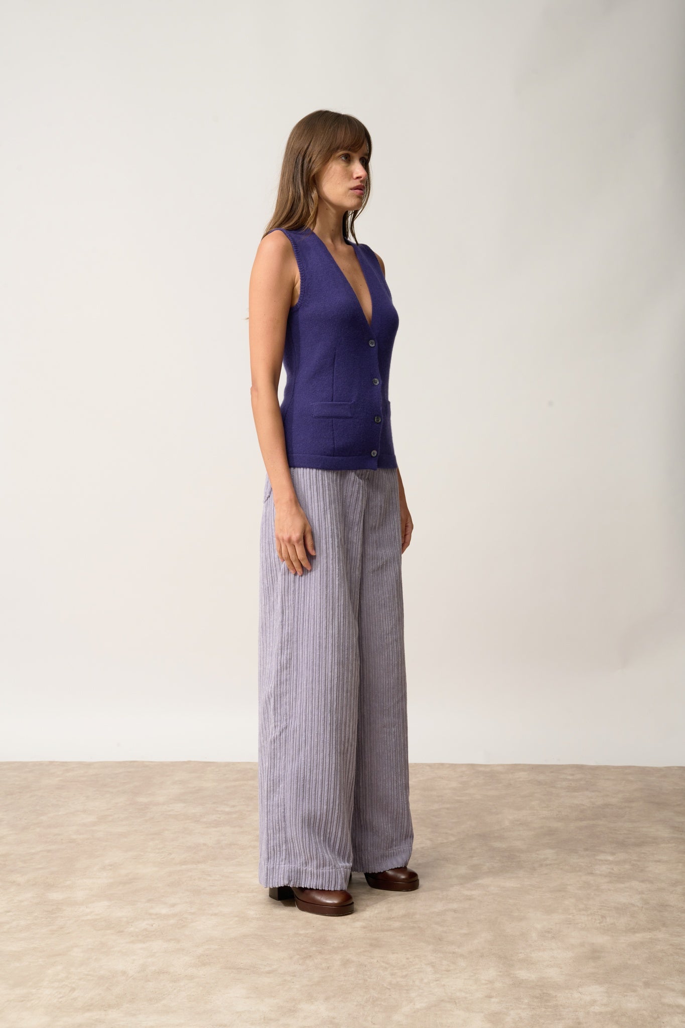 STEFAN cardigan col v purple