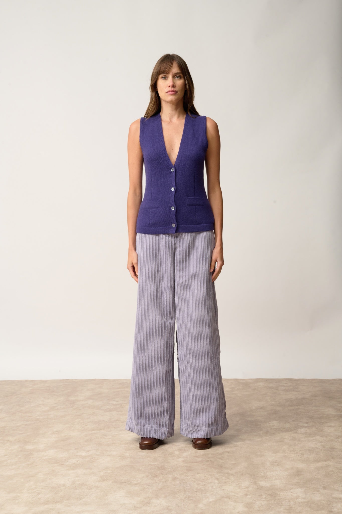 STEFAN cardigan col v purple