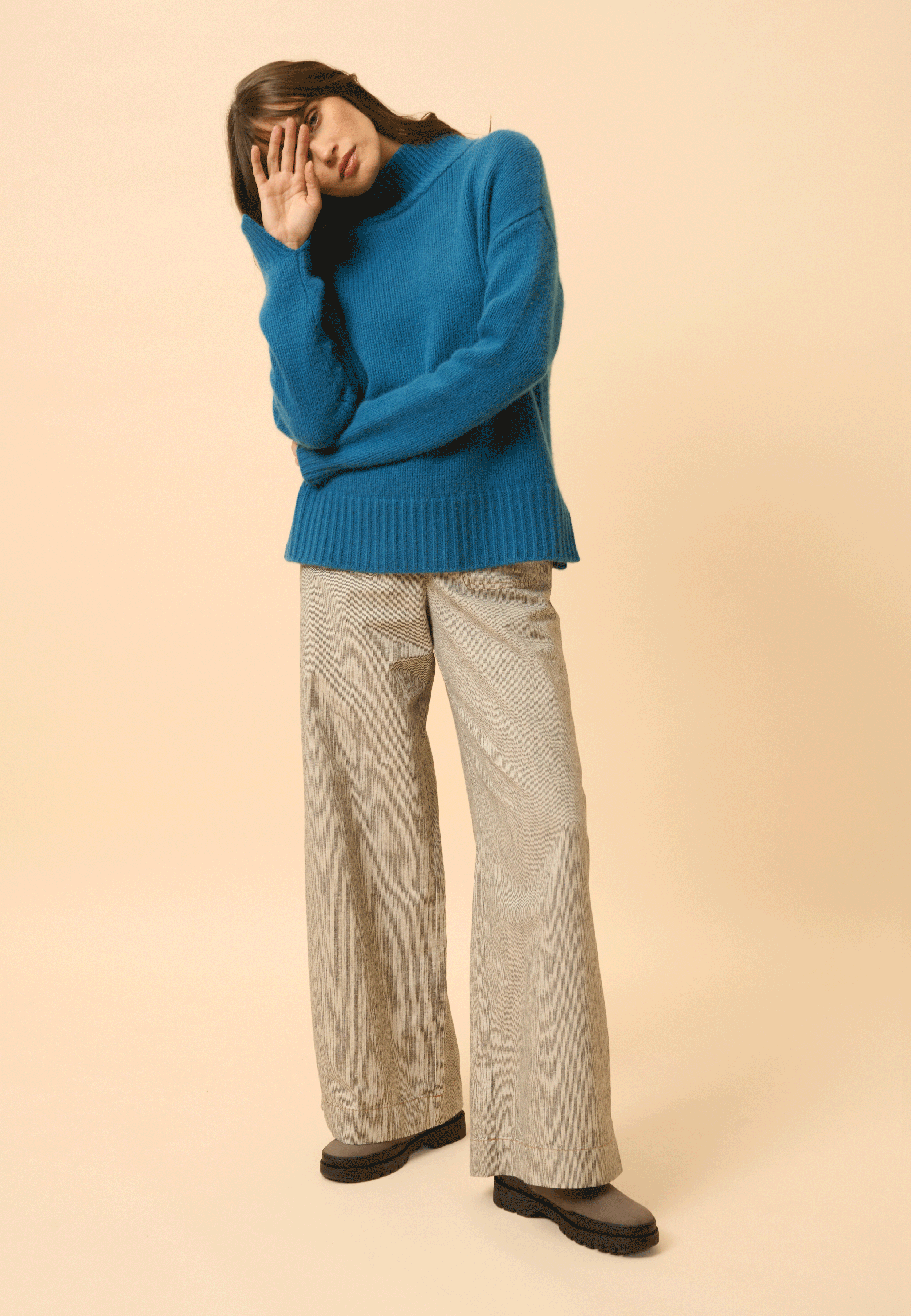 SULLANA peacock high neck sweater