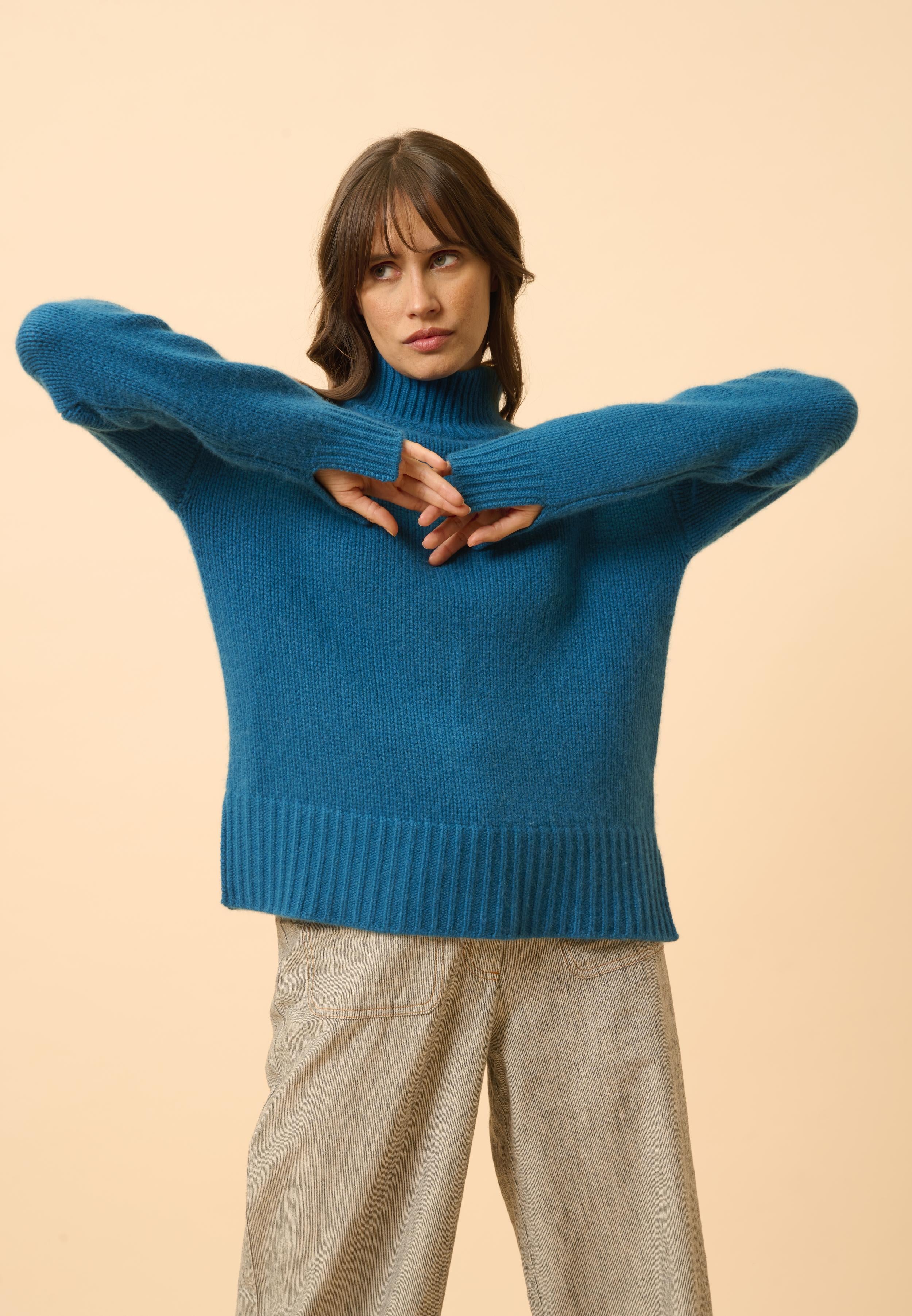SULLANA peacock high neck sweater