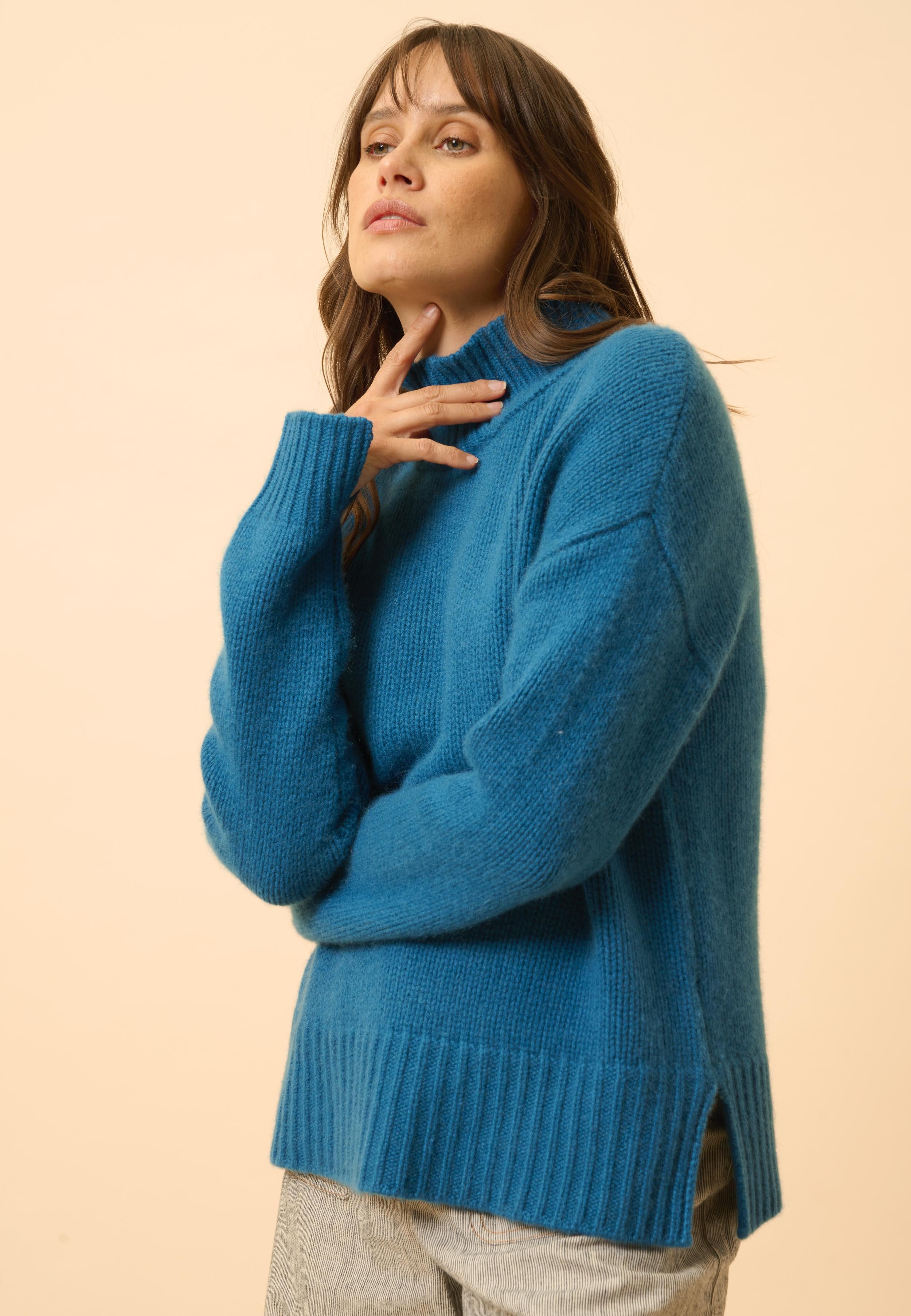SULLANA peacock high neck sweater