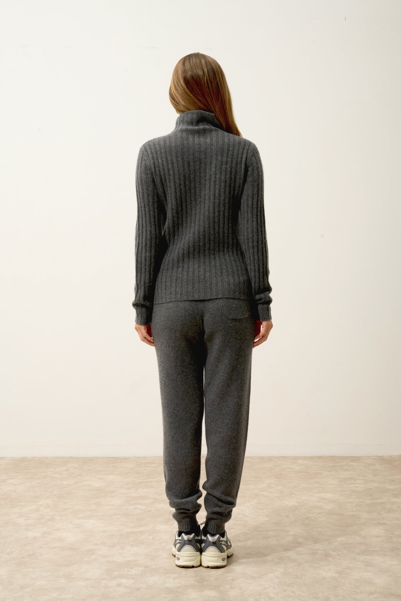 SUNNEVA pull col montant anthracite chiné