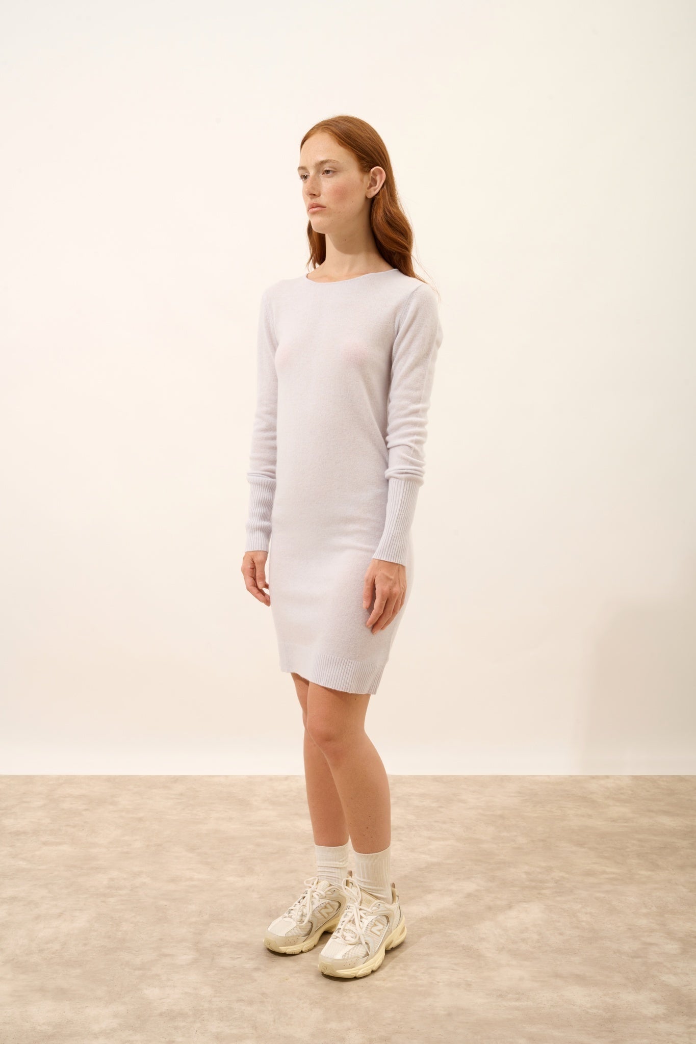 SUSAN dress with round neckline in baby blue