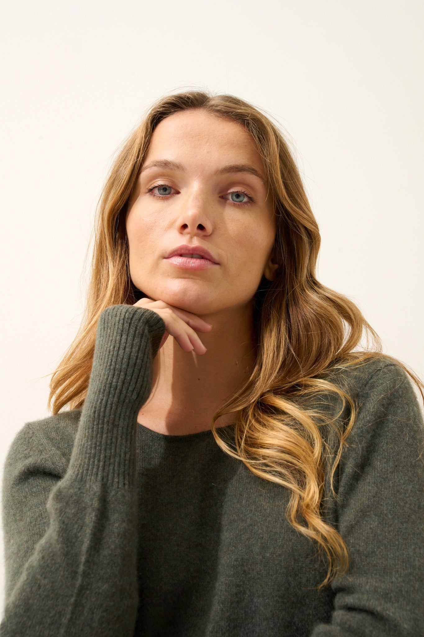 SUSAN robe col rond kaki chiné