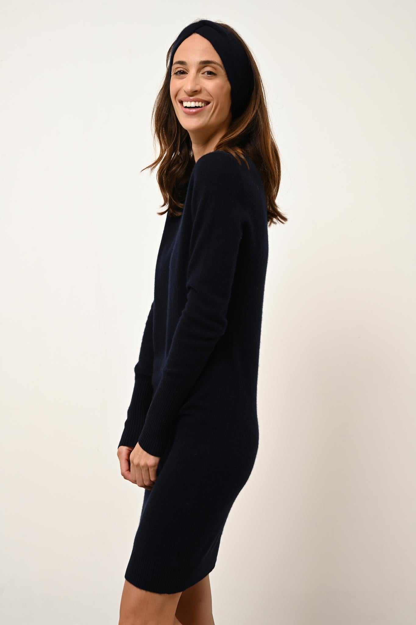 SUSAN robe col rond navy