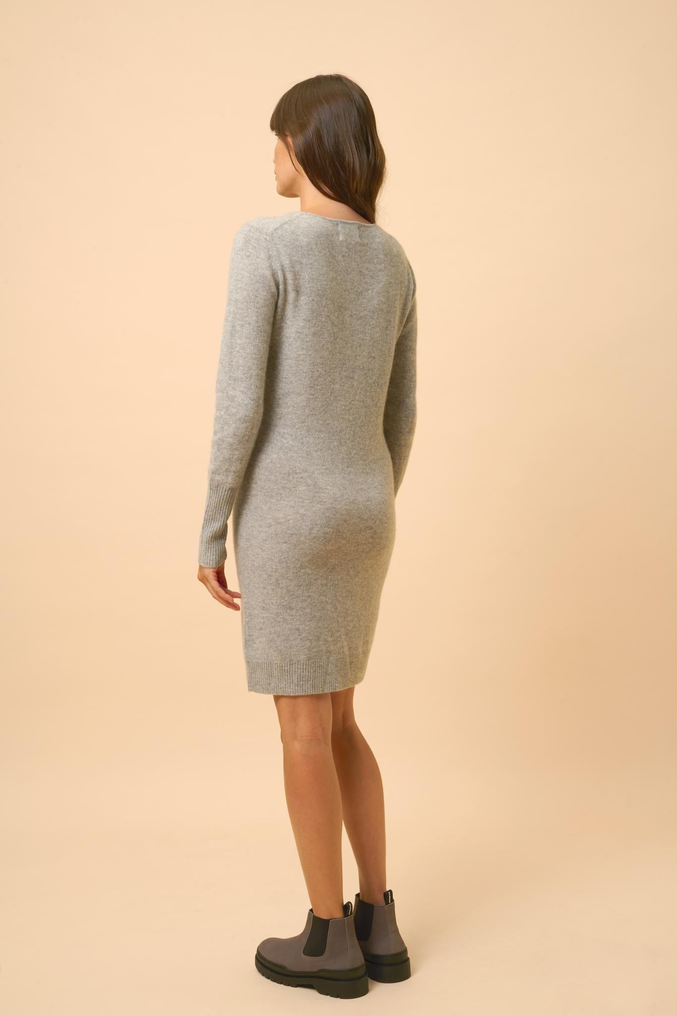 SUSAN robe col rond nuage chiné