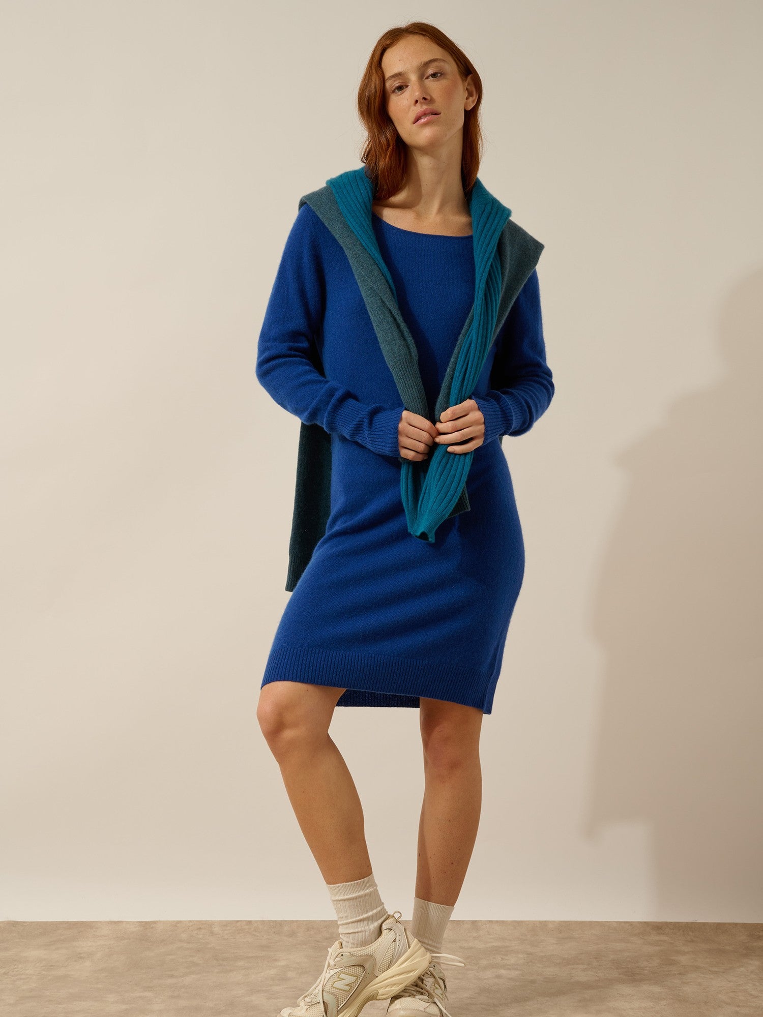 susan robe col rond outremer