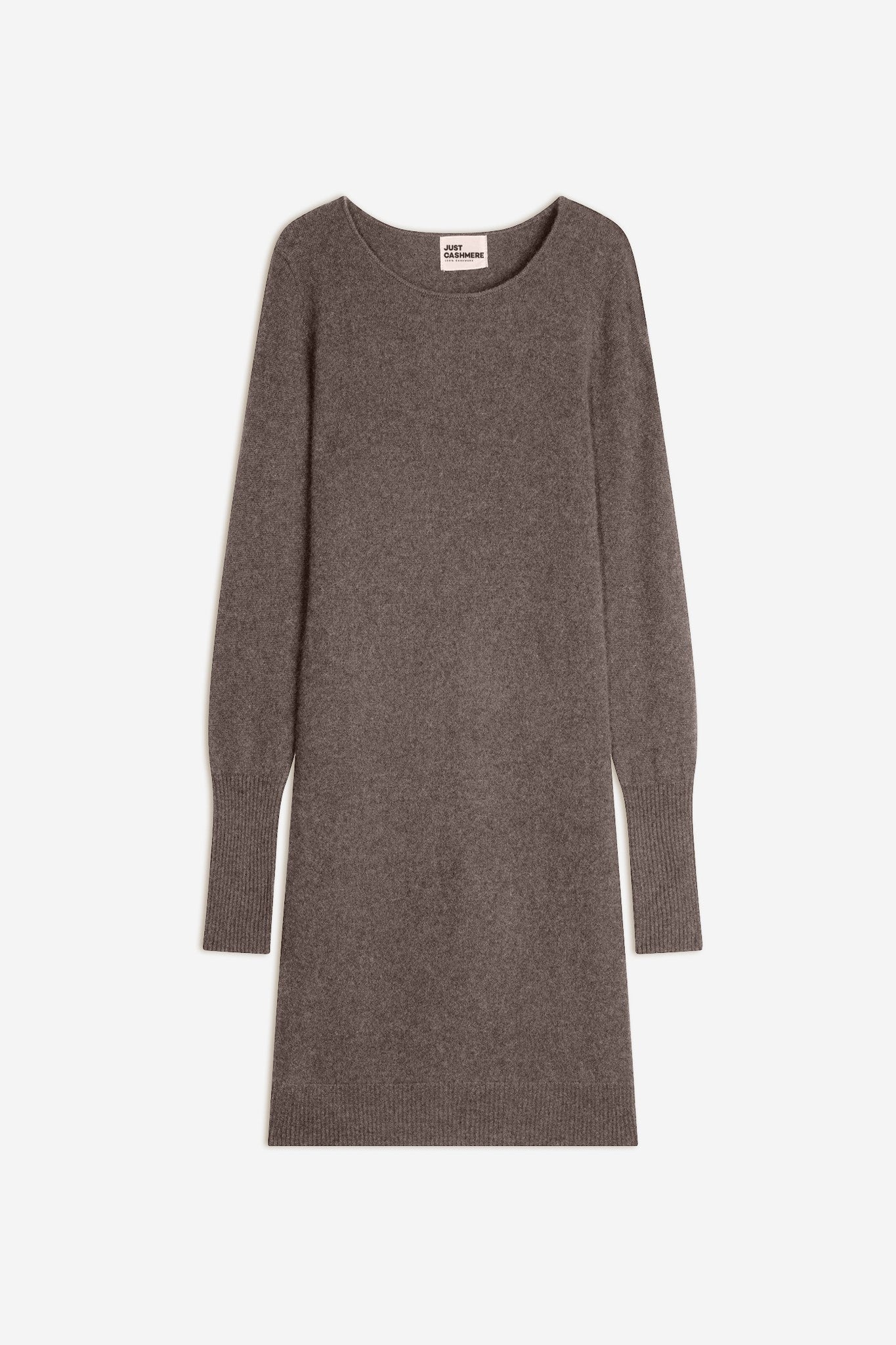 susan robe col rond taupe chiné