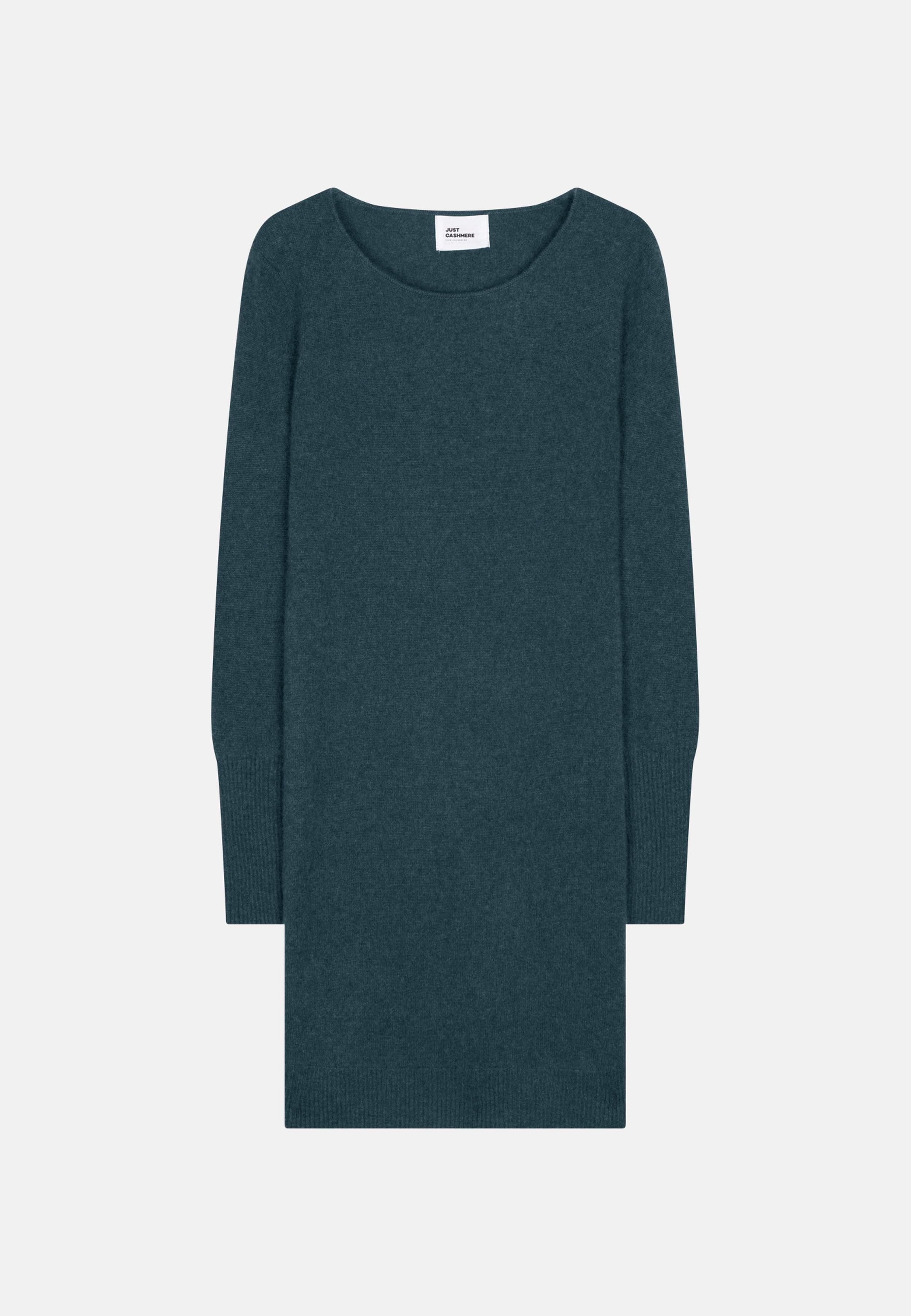 SUSAN mottled duck-green round-neck dress