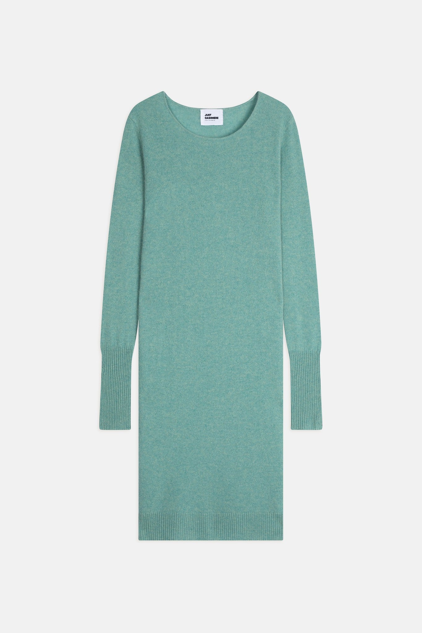 susan robe col rond vert chiné