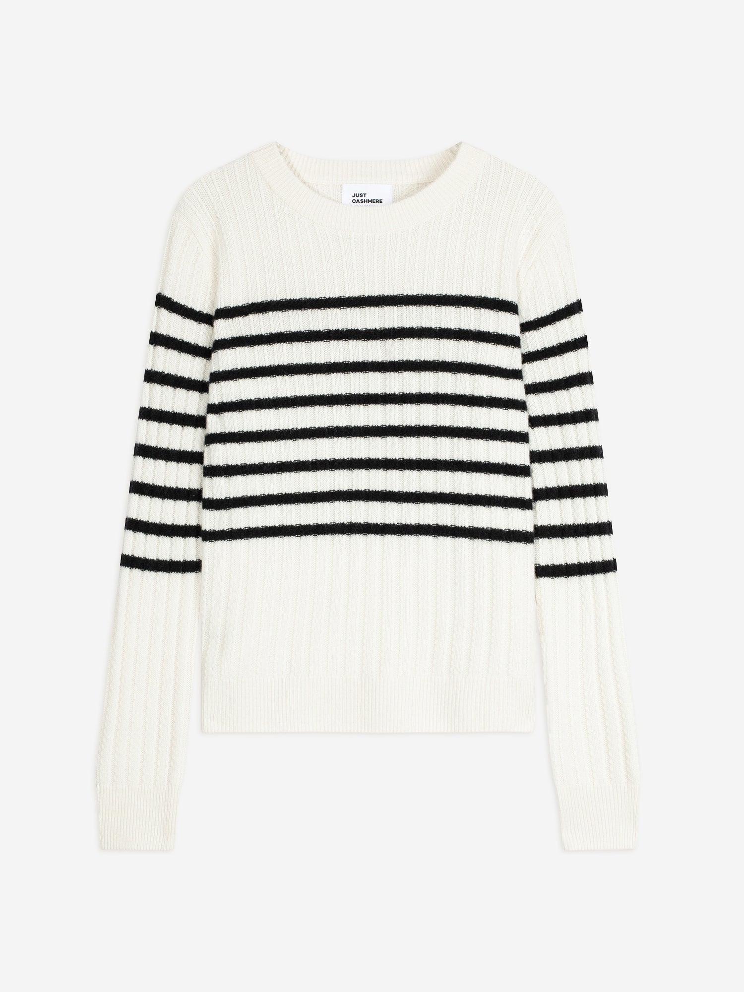 SYLVANA round neck sweater, 4-ply, two-tone black/ivory