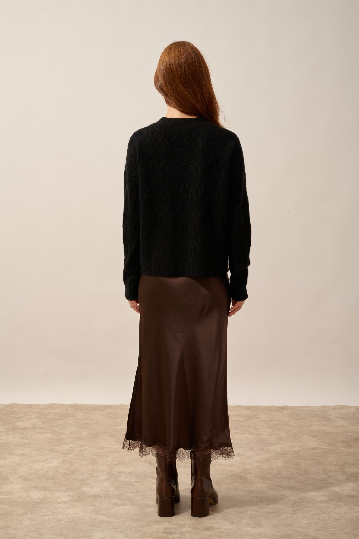 systa cardigan col v 4 fils noir