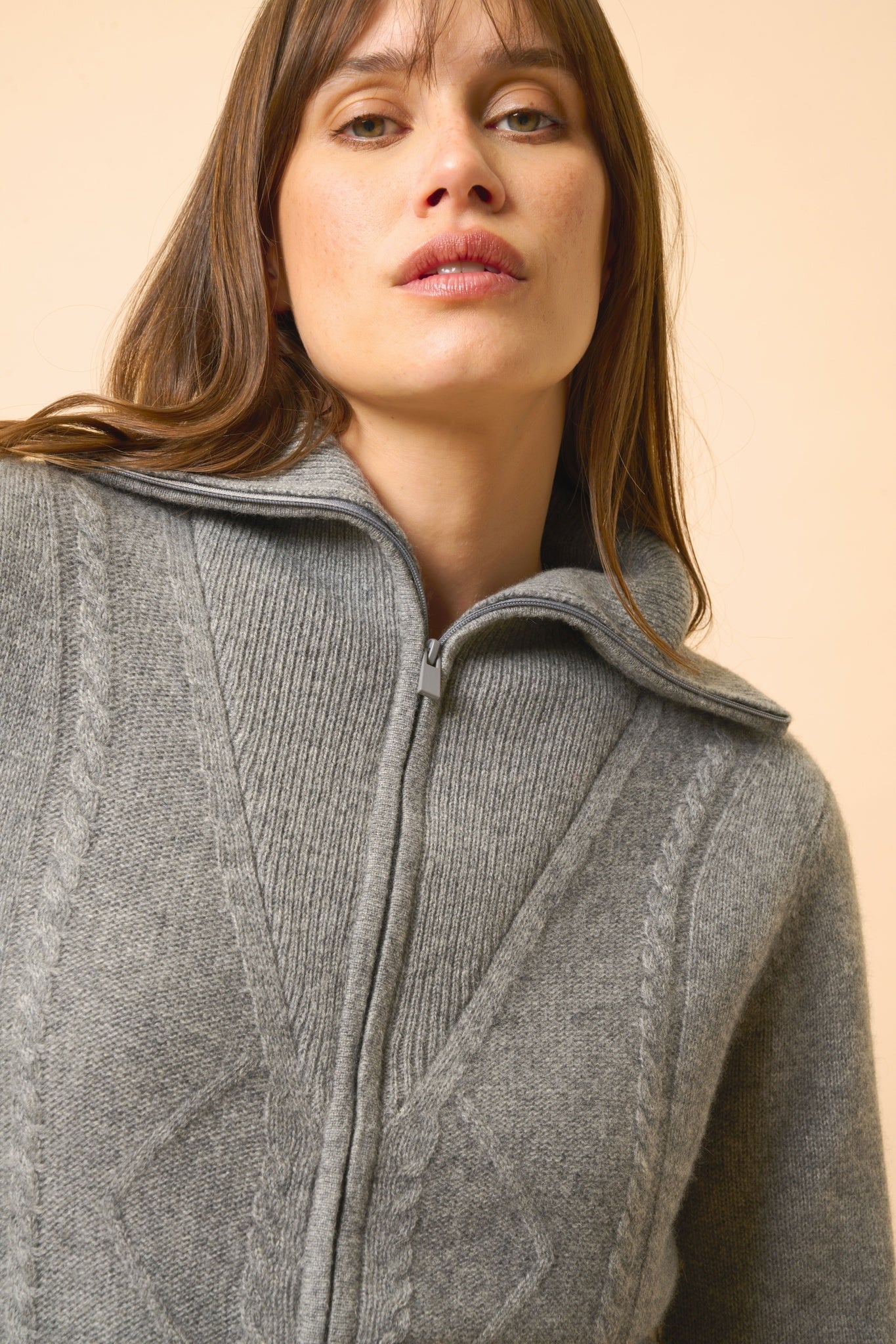 TALARA flannel trucker-neck vest mottled