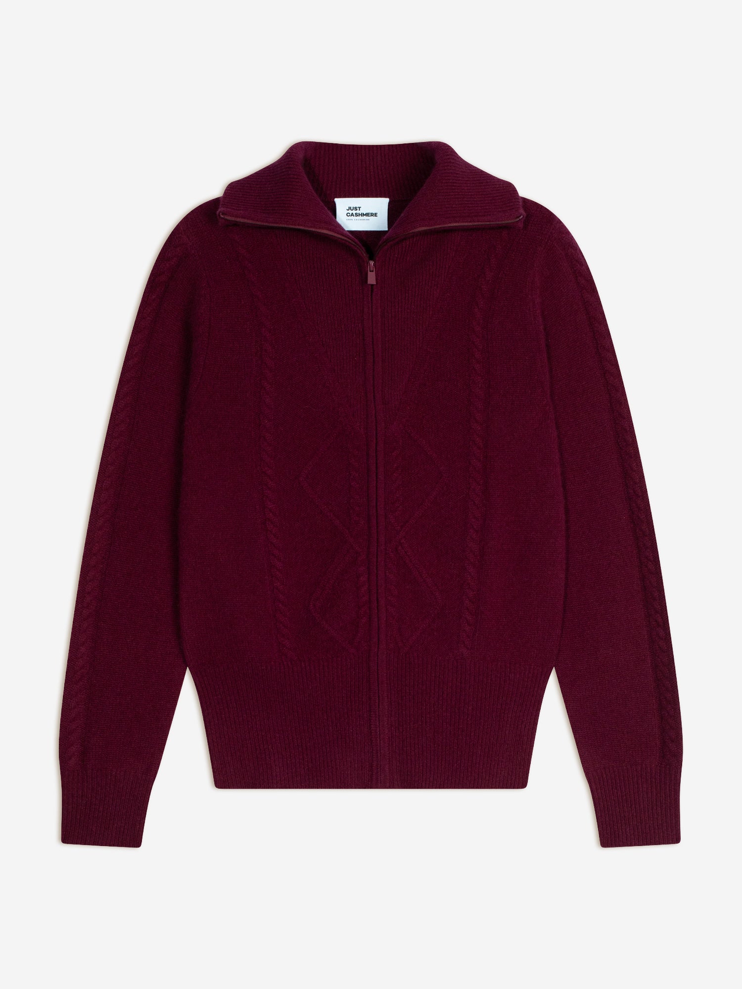TALARA gilet zippé col camionneur 4 fils bordeaux