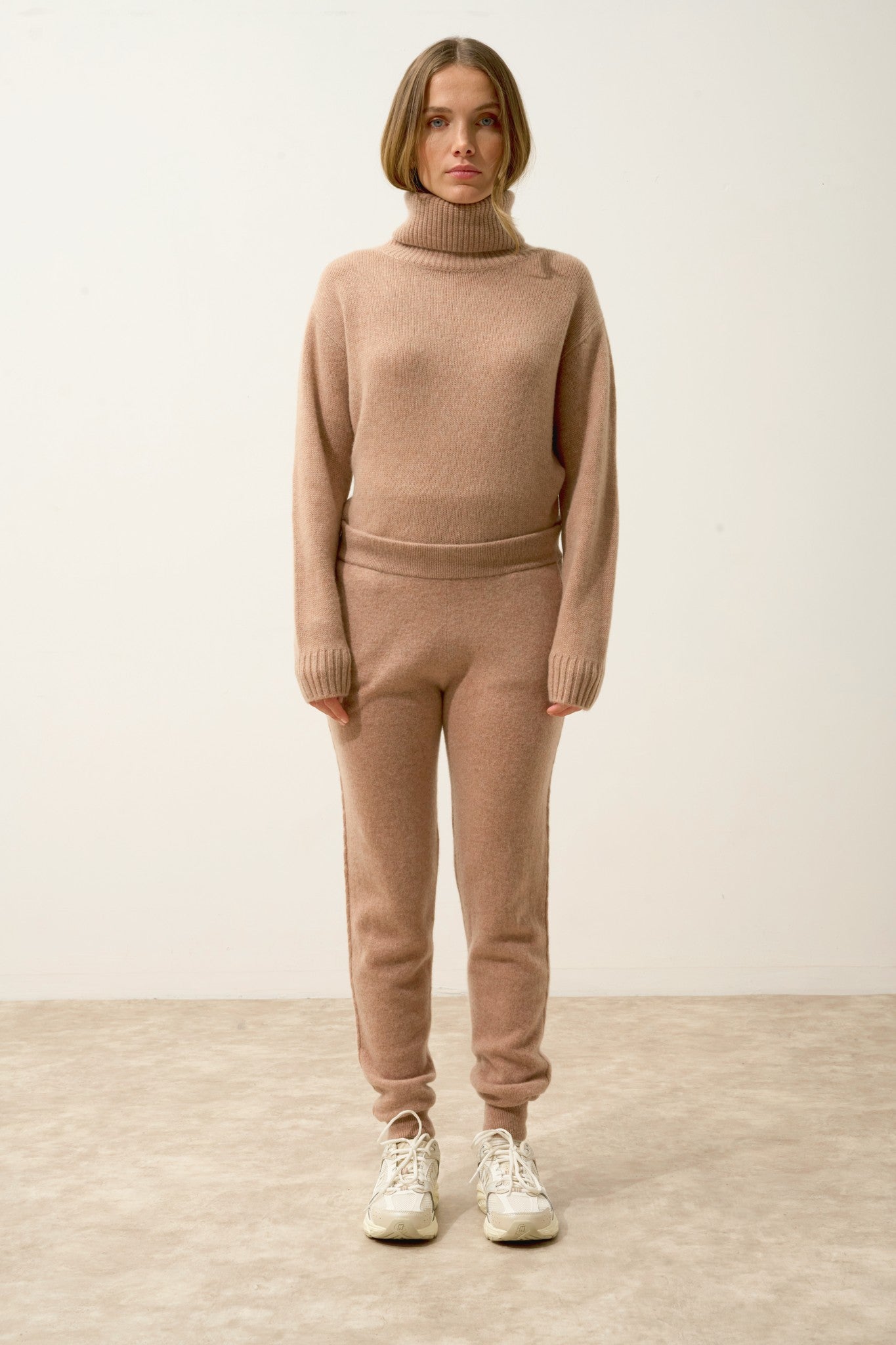 talia jogging camel chiné 100% cachemire