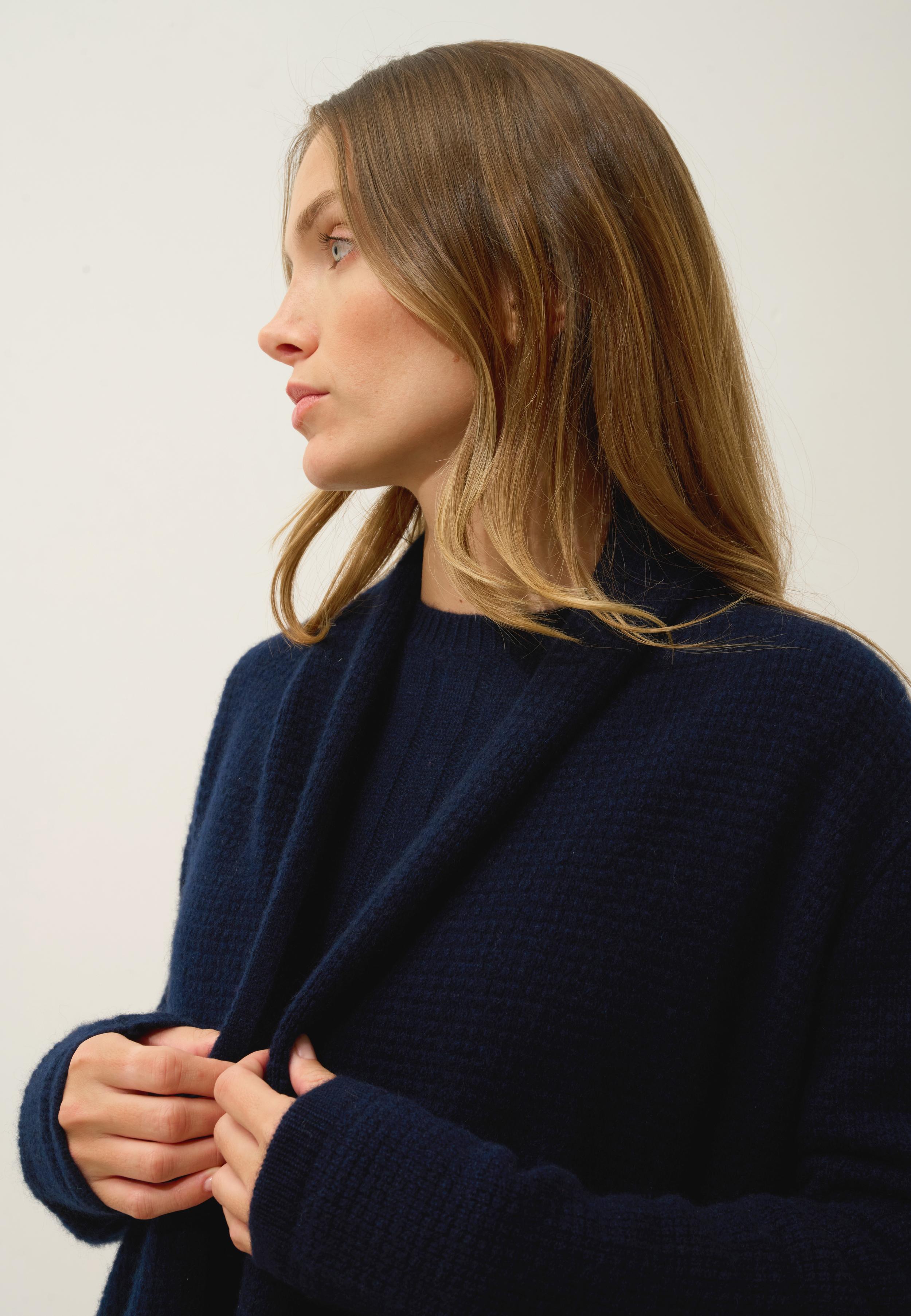 TARAPOTO shawl collar jacket navy