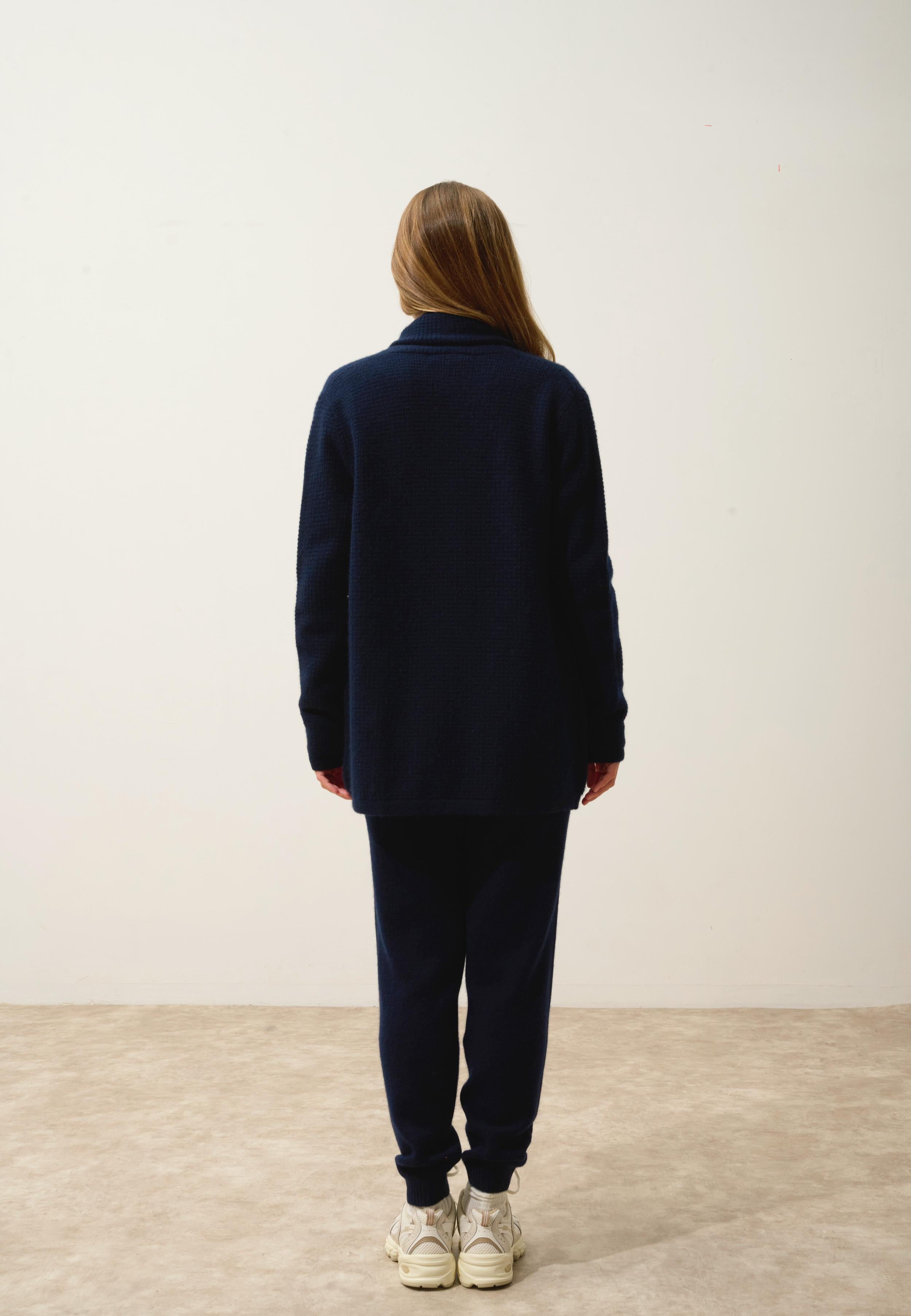 TARAPOTO shawl collar jacket navy