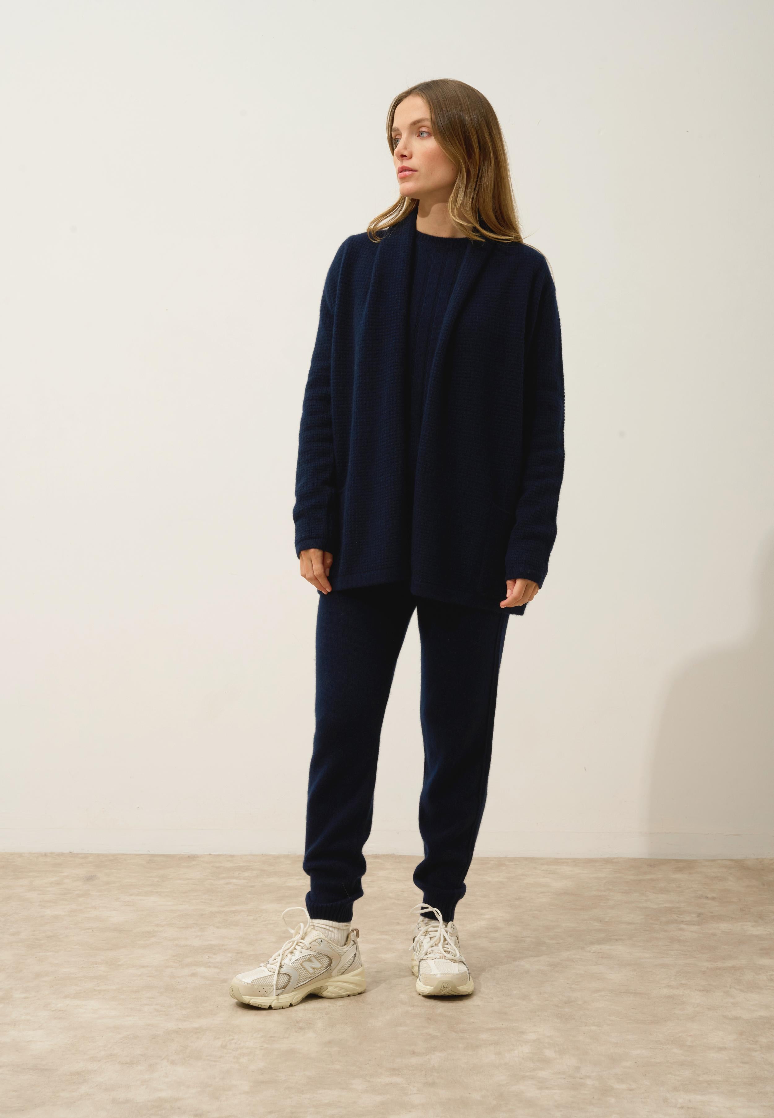 TARAPOTO shawl collar jacket navy