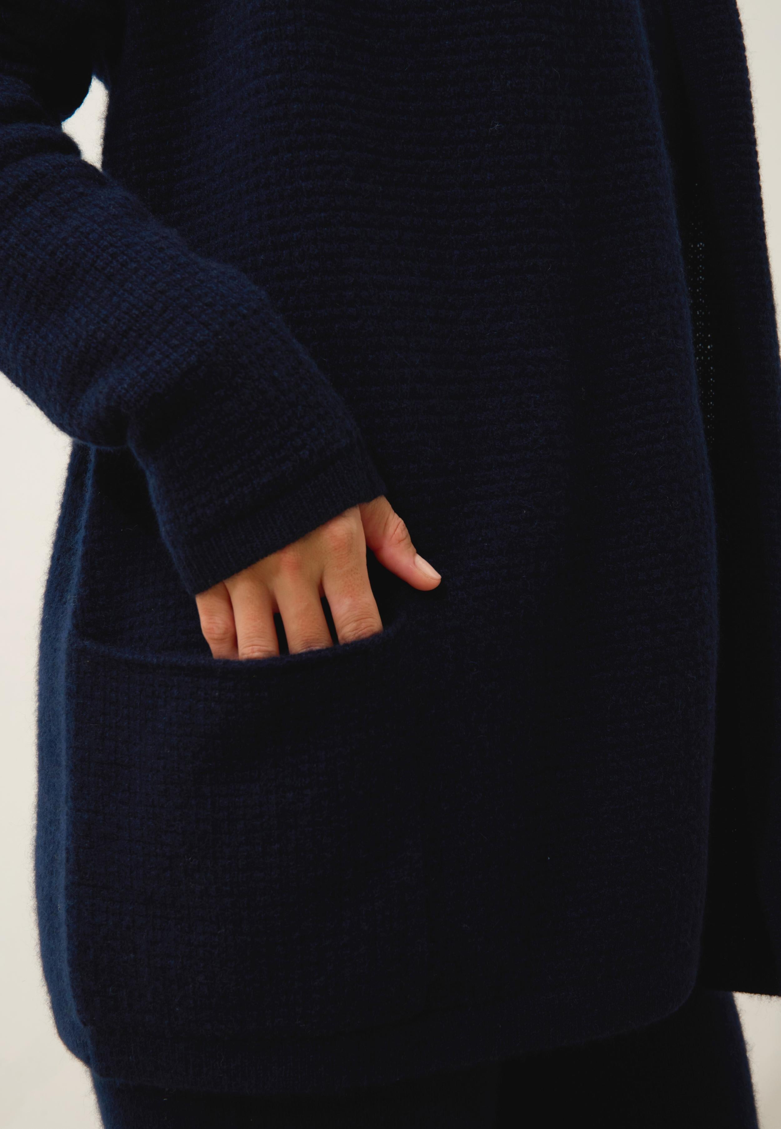 TARAPOTO shawl collar jacket navy