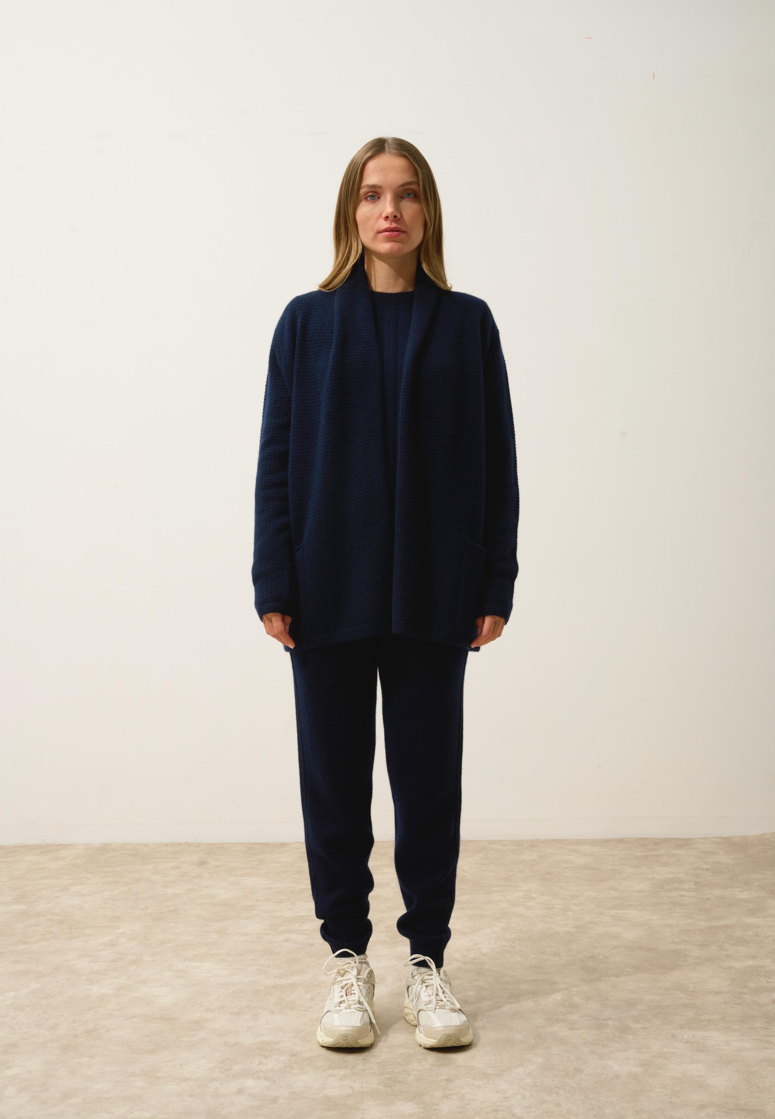TARAPOTO shawl collar jacket navy