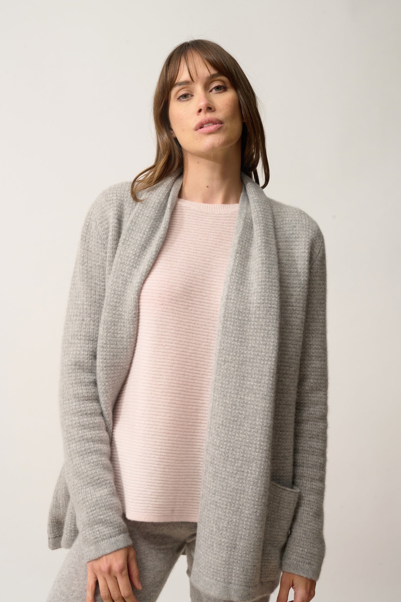 TARAPOTO veste col châle nuage chiné