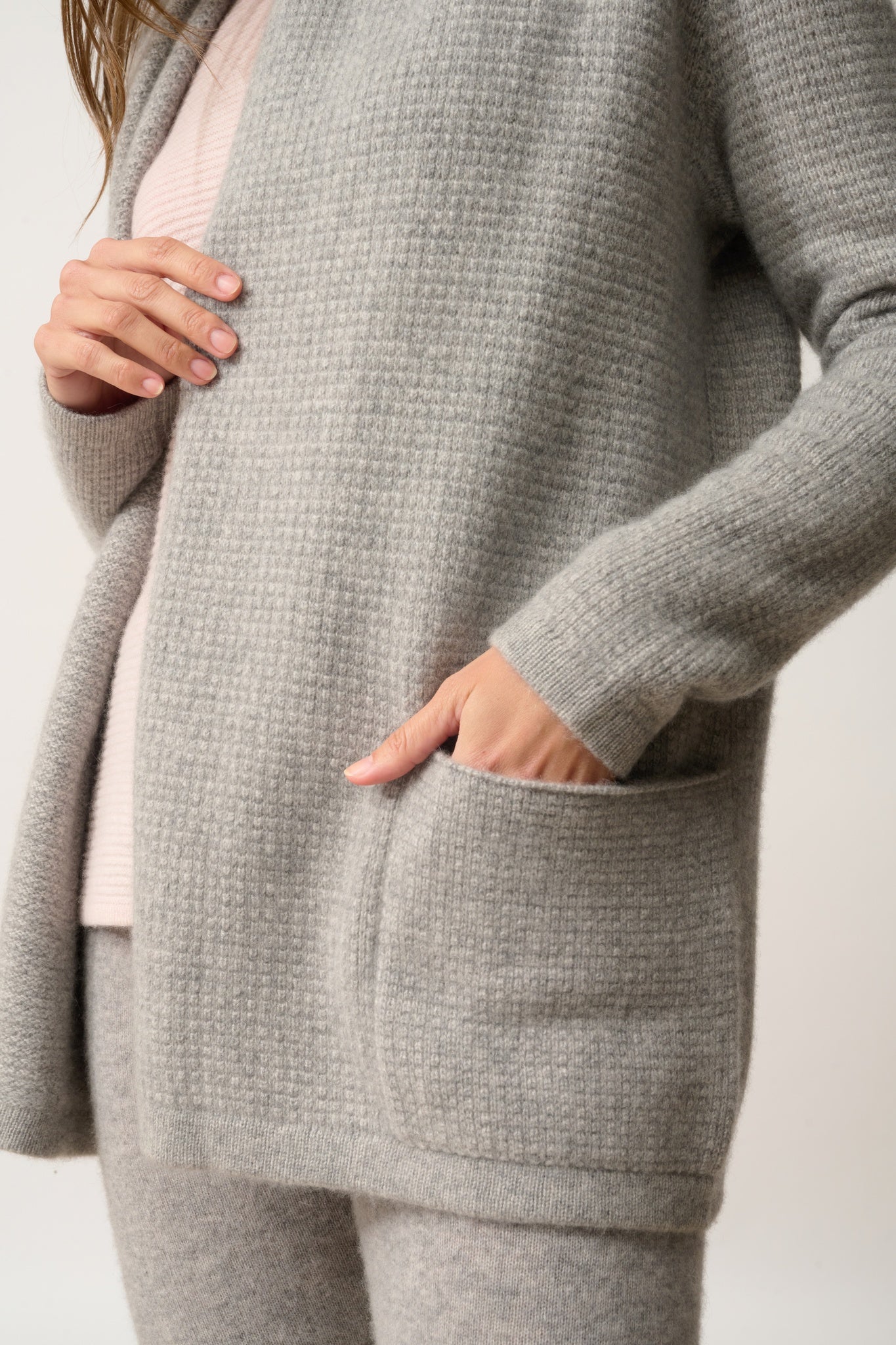 TARAPOTO veste col châle nuage chiné