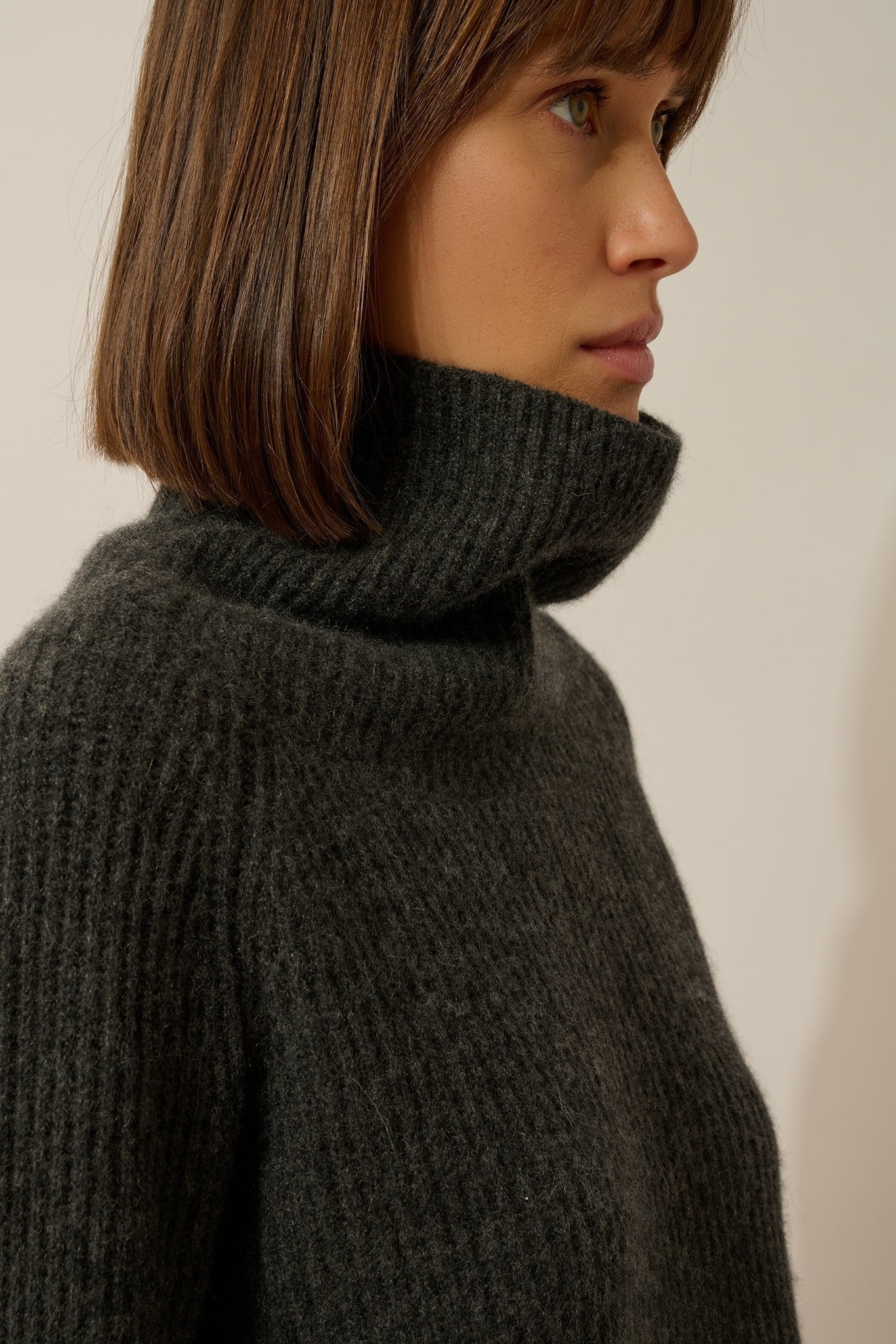 TAYLOR 4-ply carbon heathered turtleneck sweater