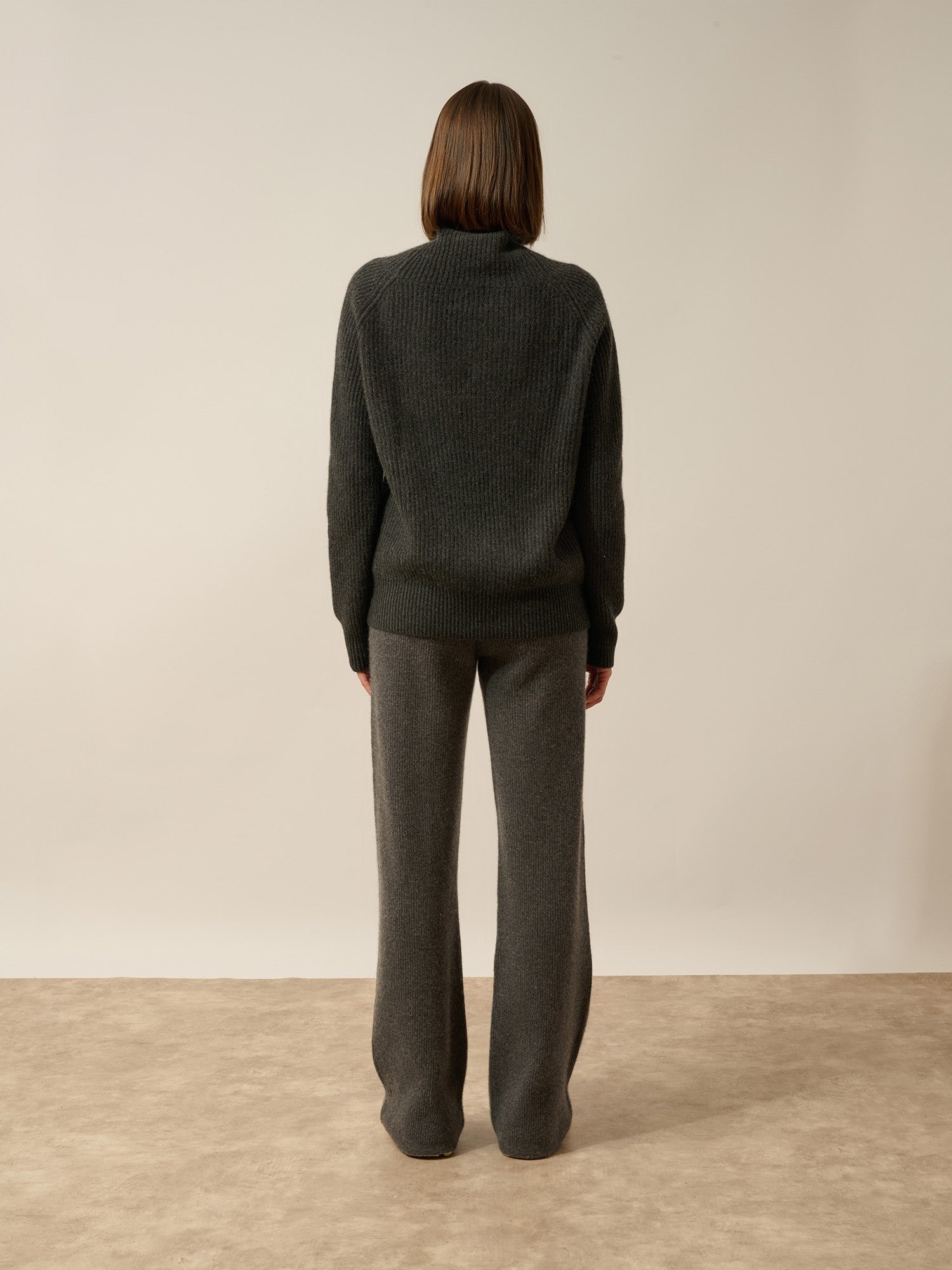 Taylor 4-ply carbon heathered turtleneck sweater