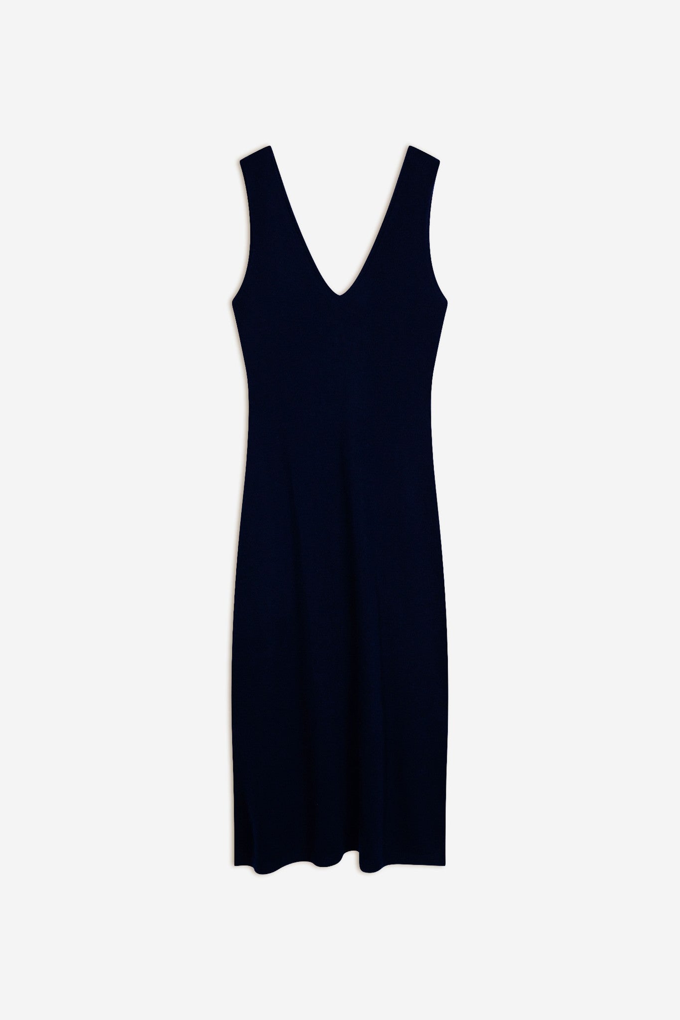 tessa robe col v devant et dos sans manches navy