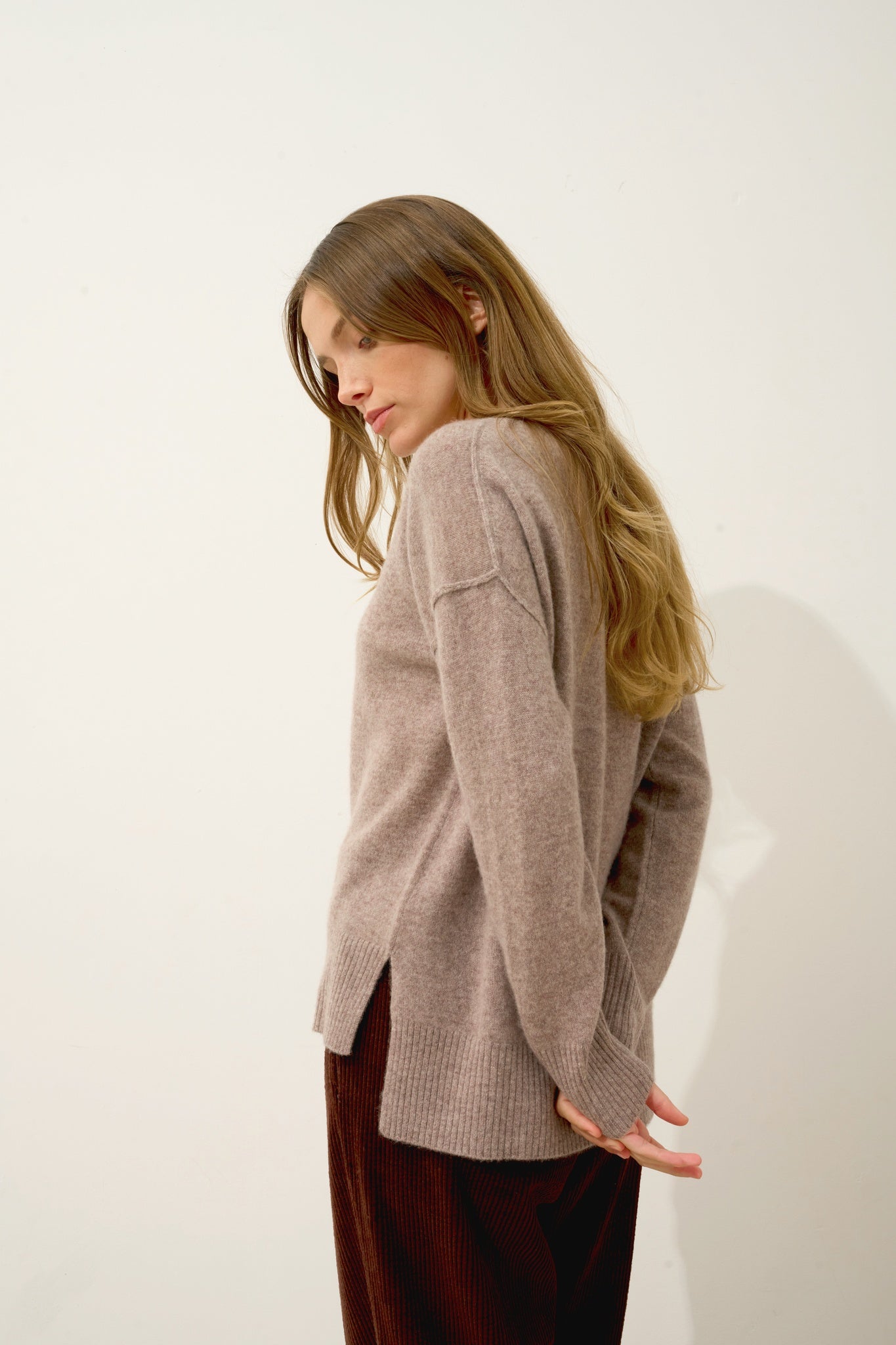 TESS pull col rond caribou chiné