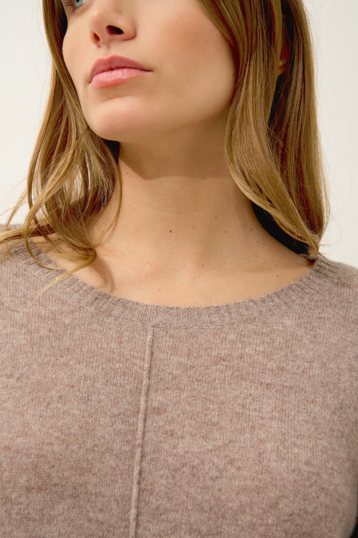 TESS pull col rond caribou chiné