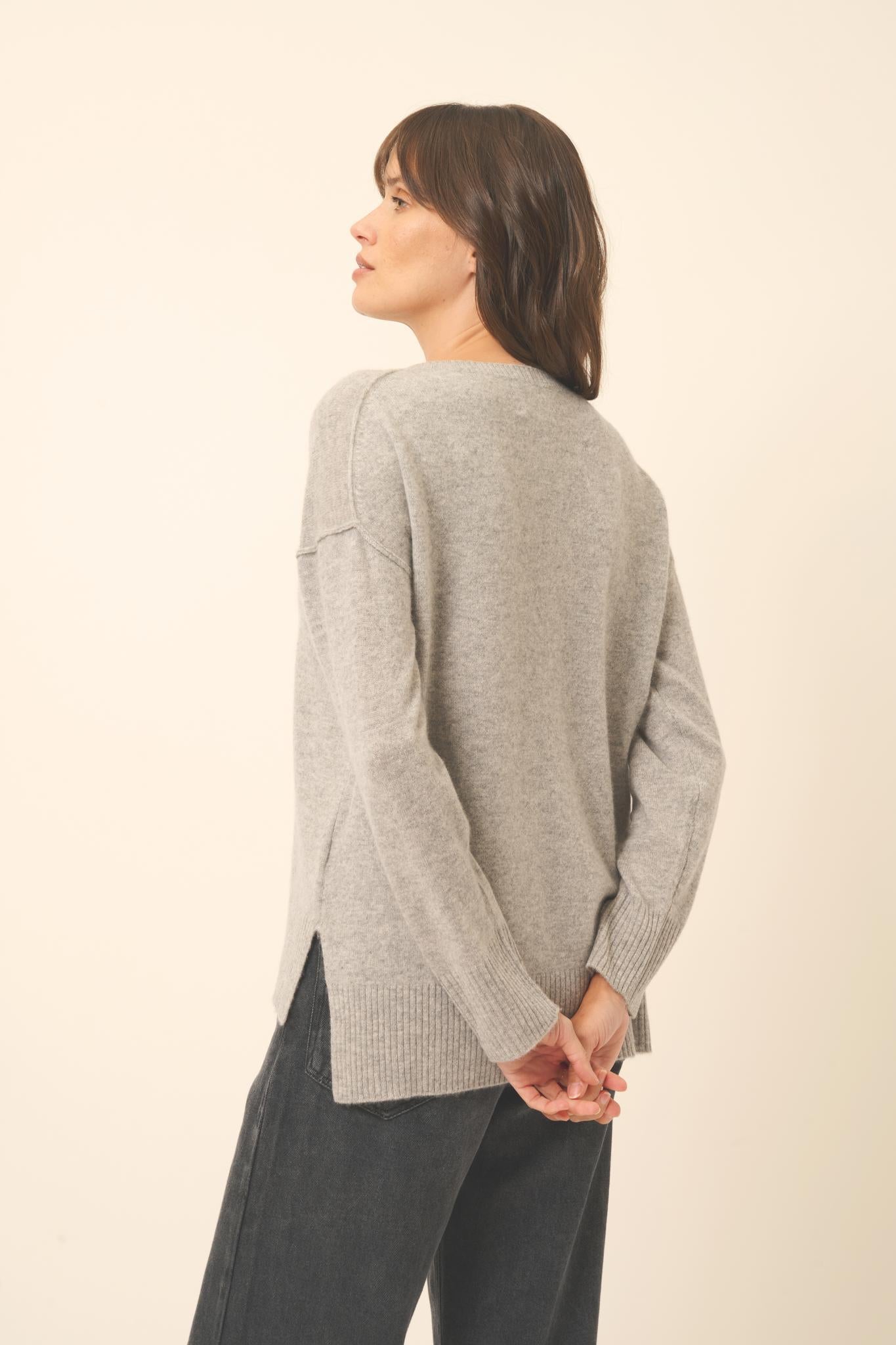 TESS pull col rond nuage chiné