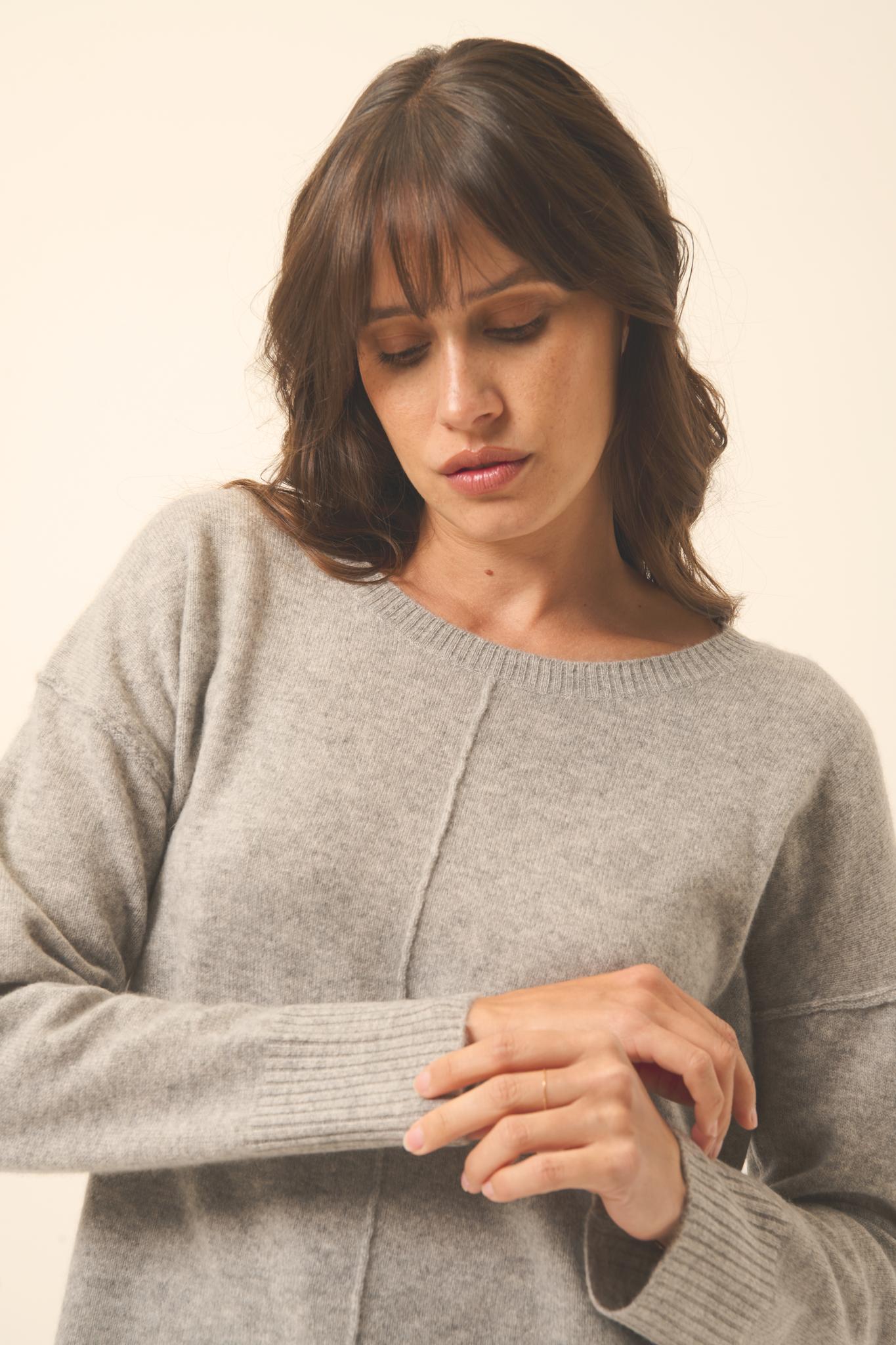 TESS pull col rond nuage chiné