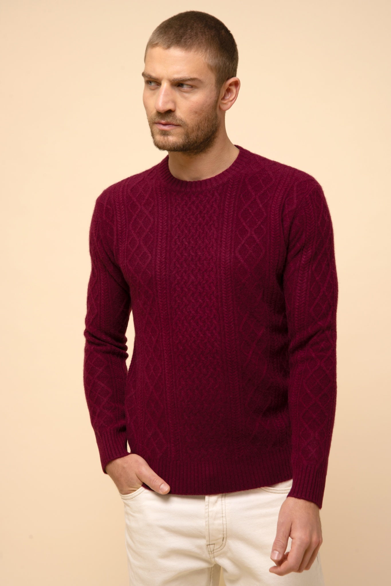 THURID pull col rond bordeaux